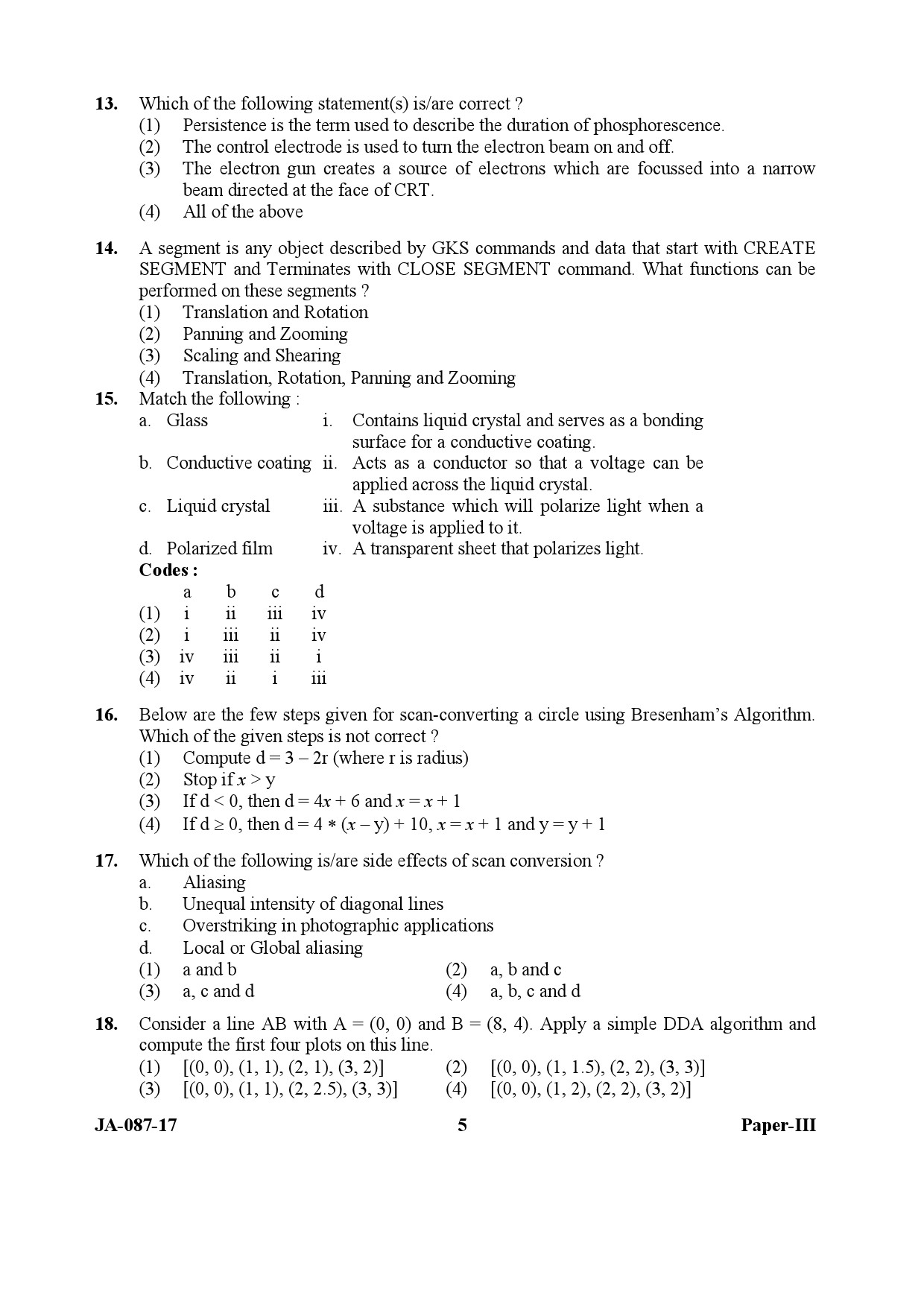 UGC NET Computer Science and Applications Question Paper III January 2017 5