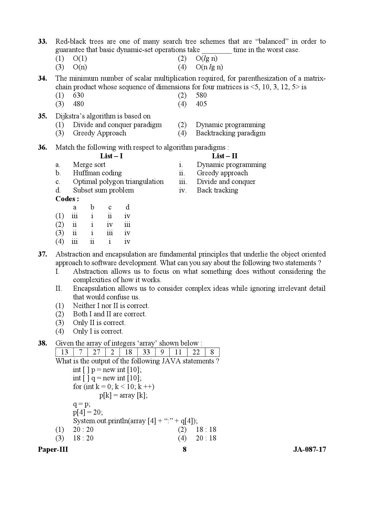 UGC NET Computer Science and Applications Question Paper III January 2017 8