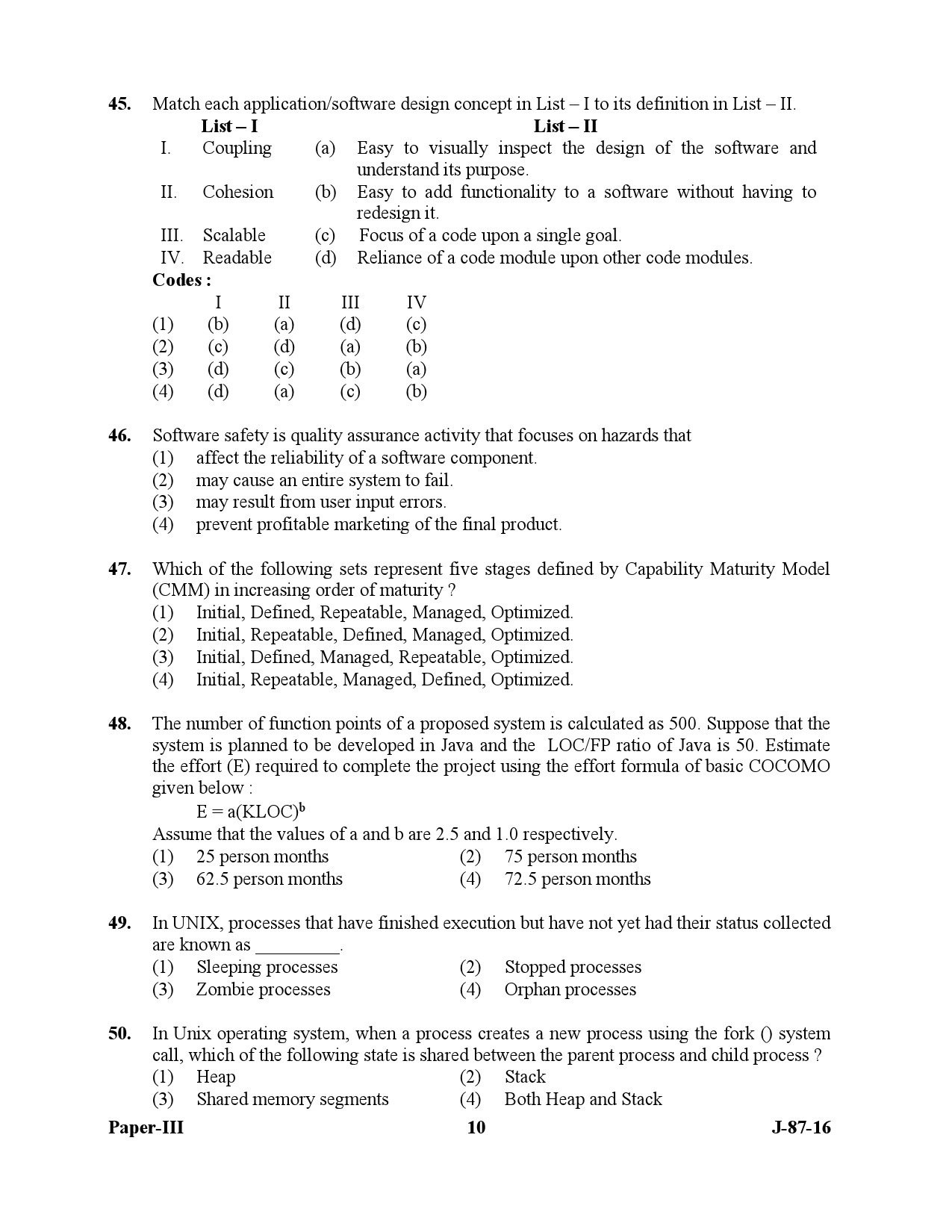 UGC NET Computer Science and Applications Question Paper III July 2016 10