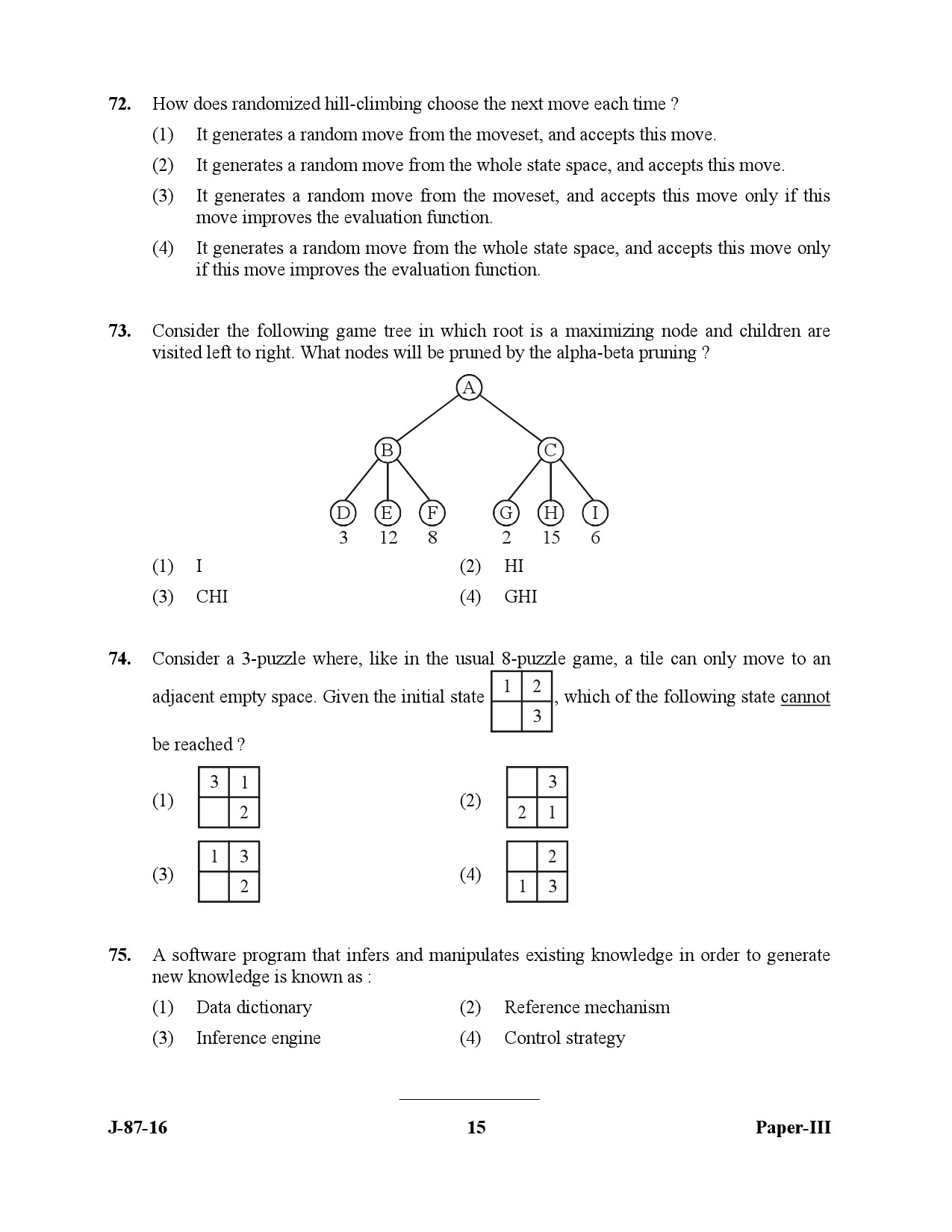 UGC NET Computer Science and Applications Question Paper III July 2016 15