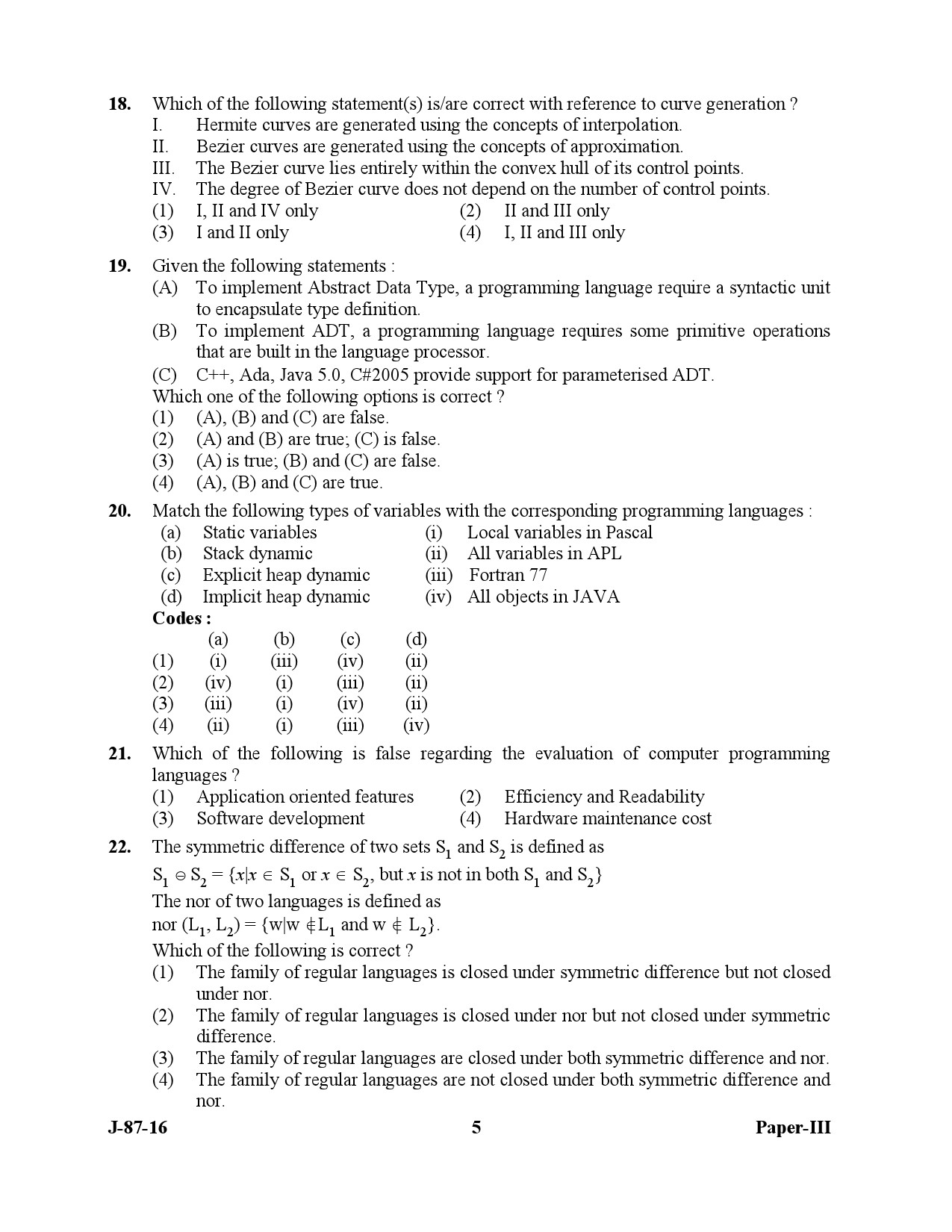 UGC NET Computer Science and Applications Question Paper III July 2016 5