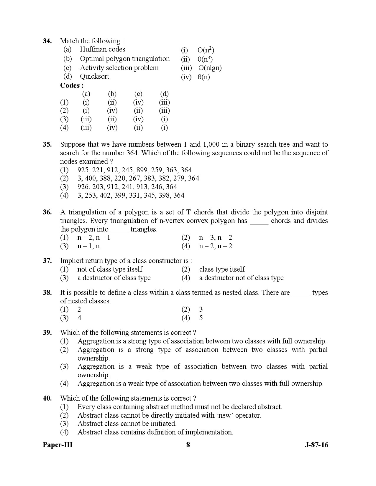 UGC NET Computer Science and Applications Question Paper III July 2016 8