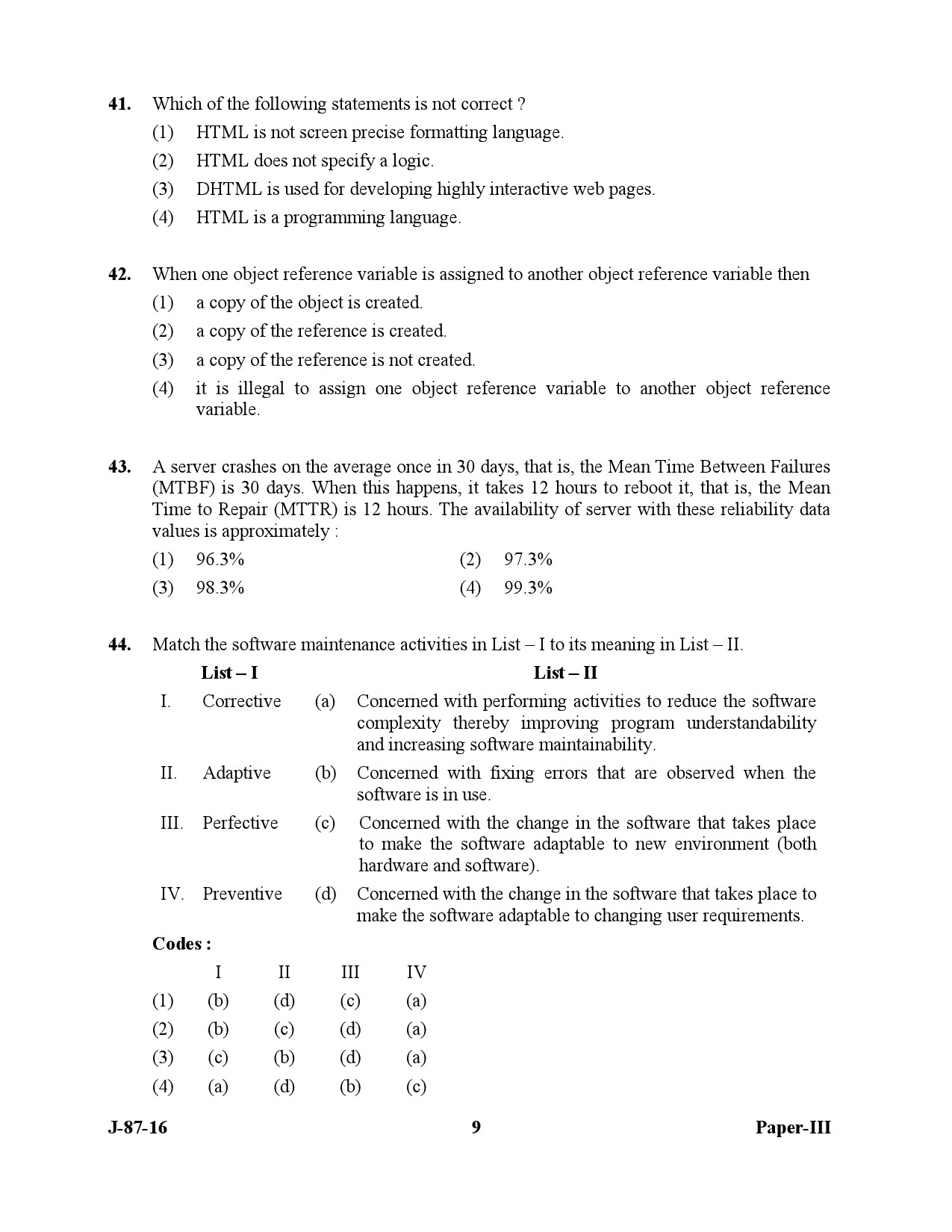 UGC NET Computer Science and Applications Question Paper III July 2016 9