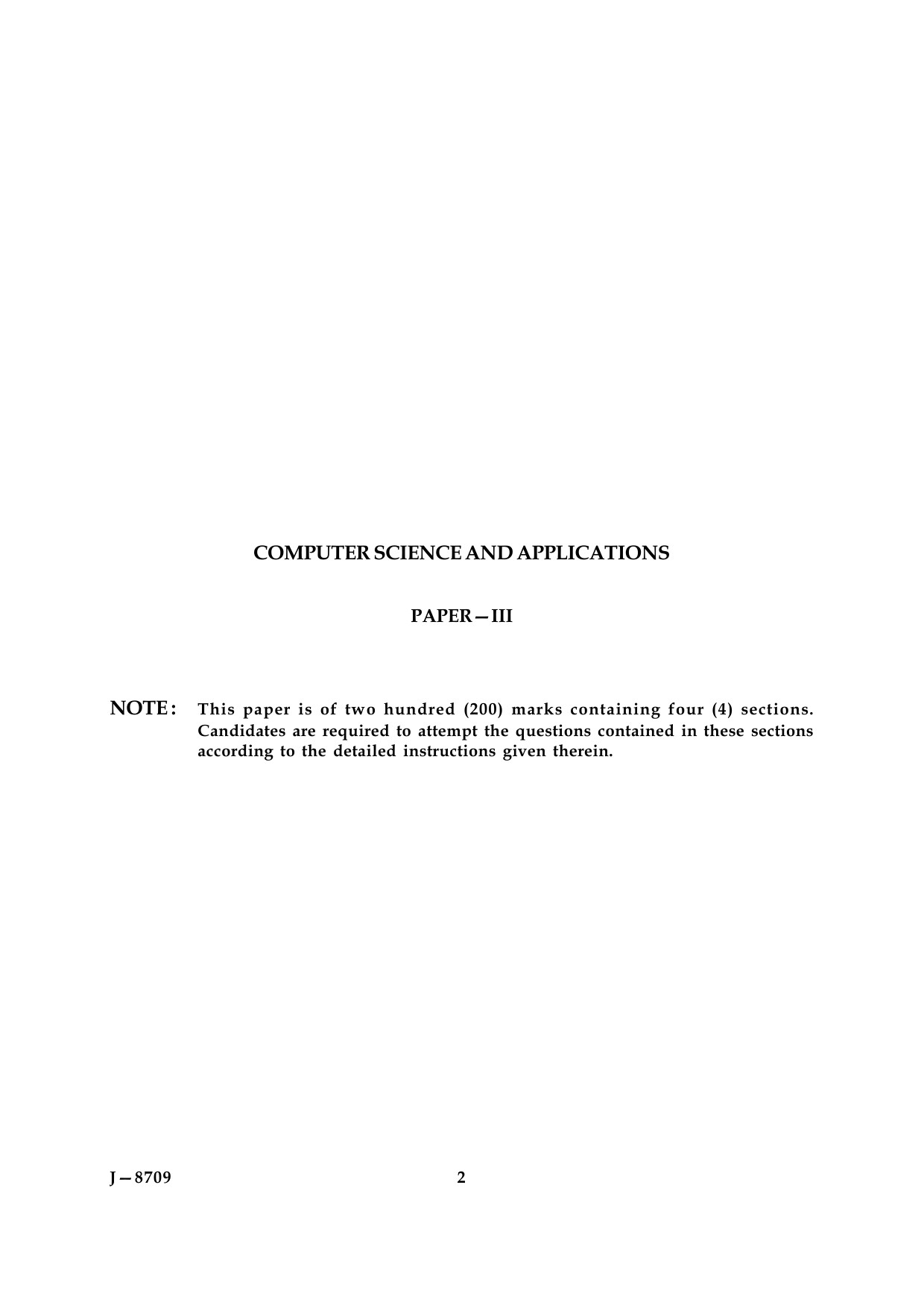 UGC NET Computer Science and Applications Question Paper III June 2009 2