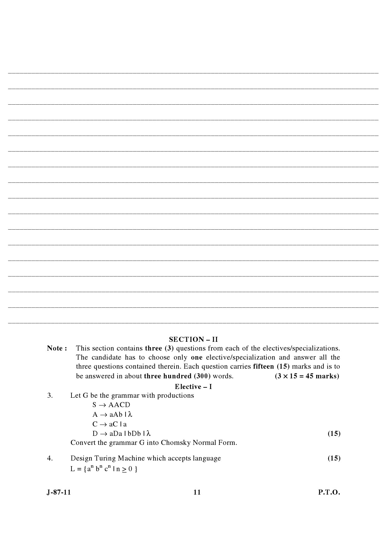 UGC NET Computer Science and Applications Question Paper III June 2011 5