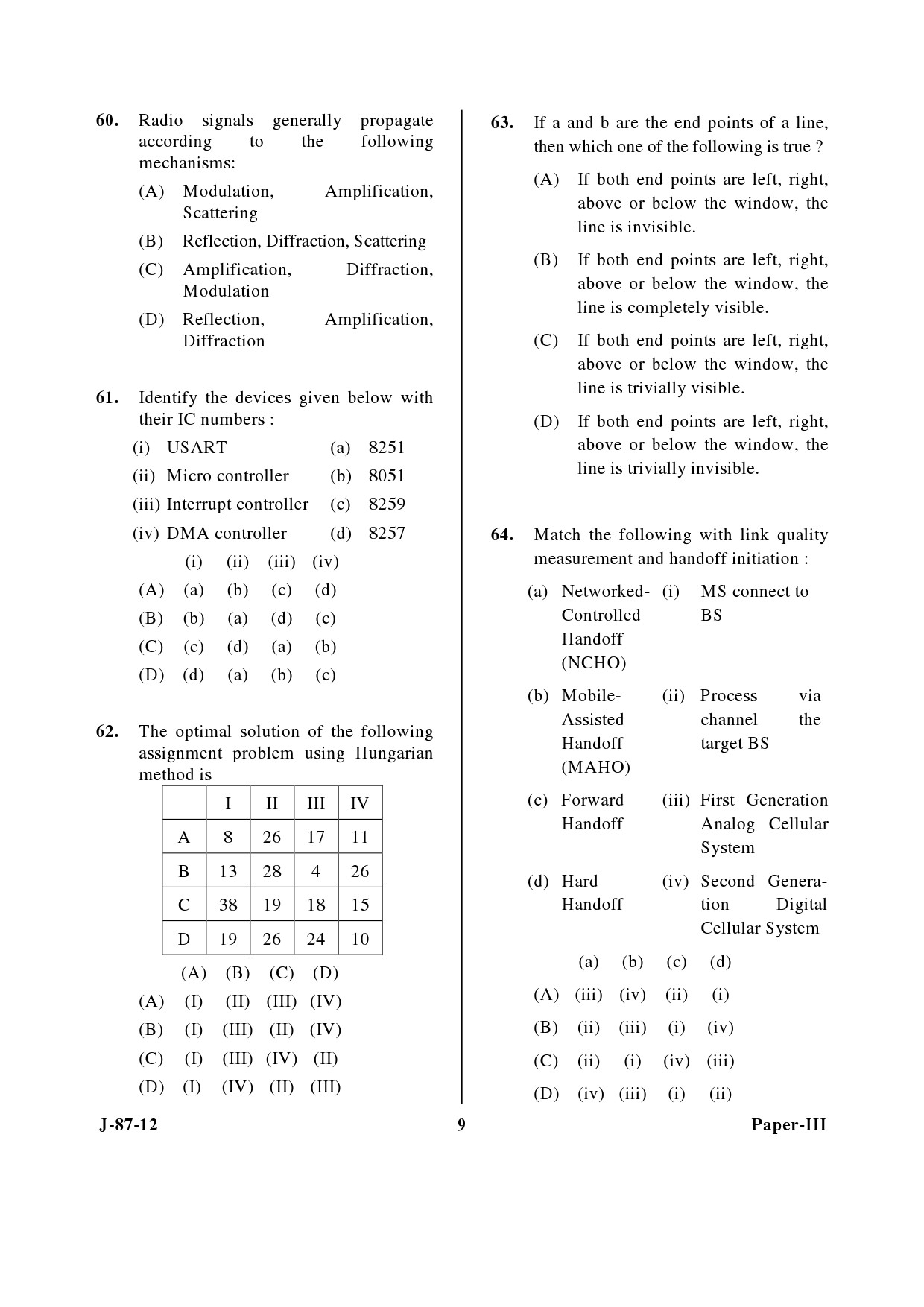 UGC NET Computer Science and Applications Question Paper III June 2012 9