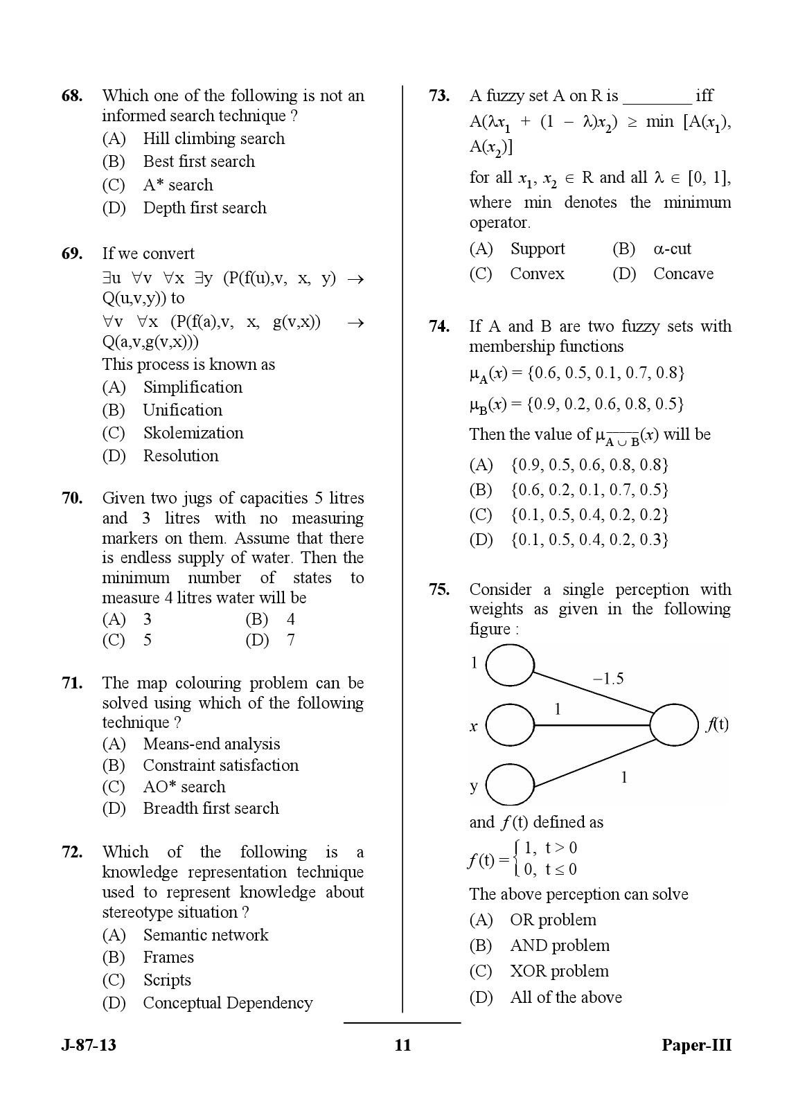 UGC NET Computer Science and Applications Question Paper III June 2013 11