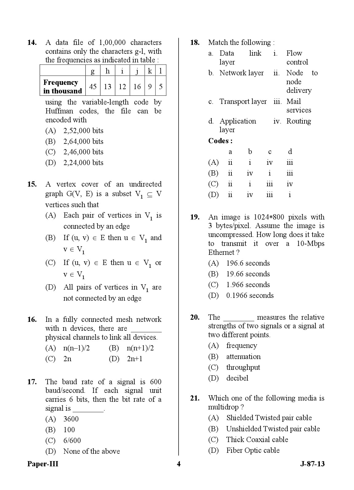 UGC NET Computer Science and Applications Question Paper III June 2013 4