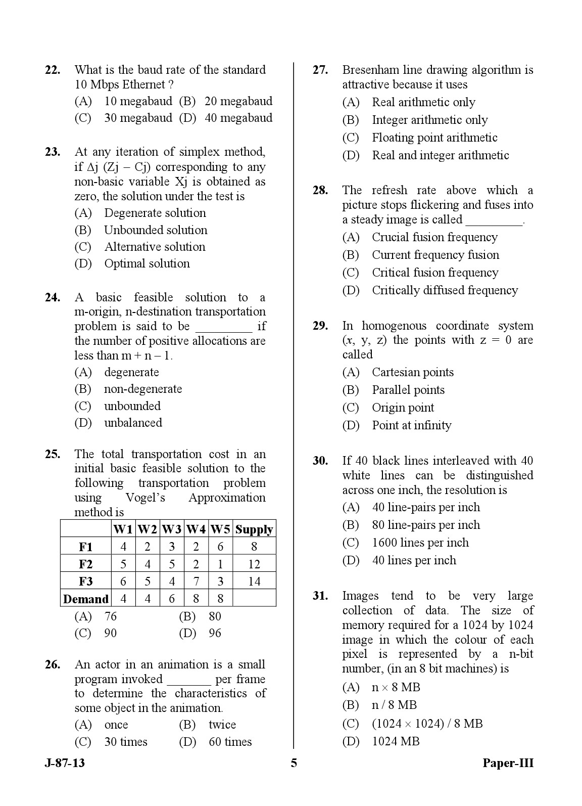 UGC NET Computer Science and Applications Question Paper III June 2013 5