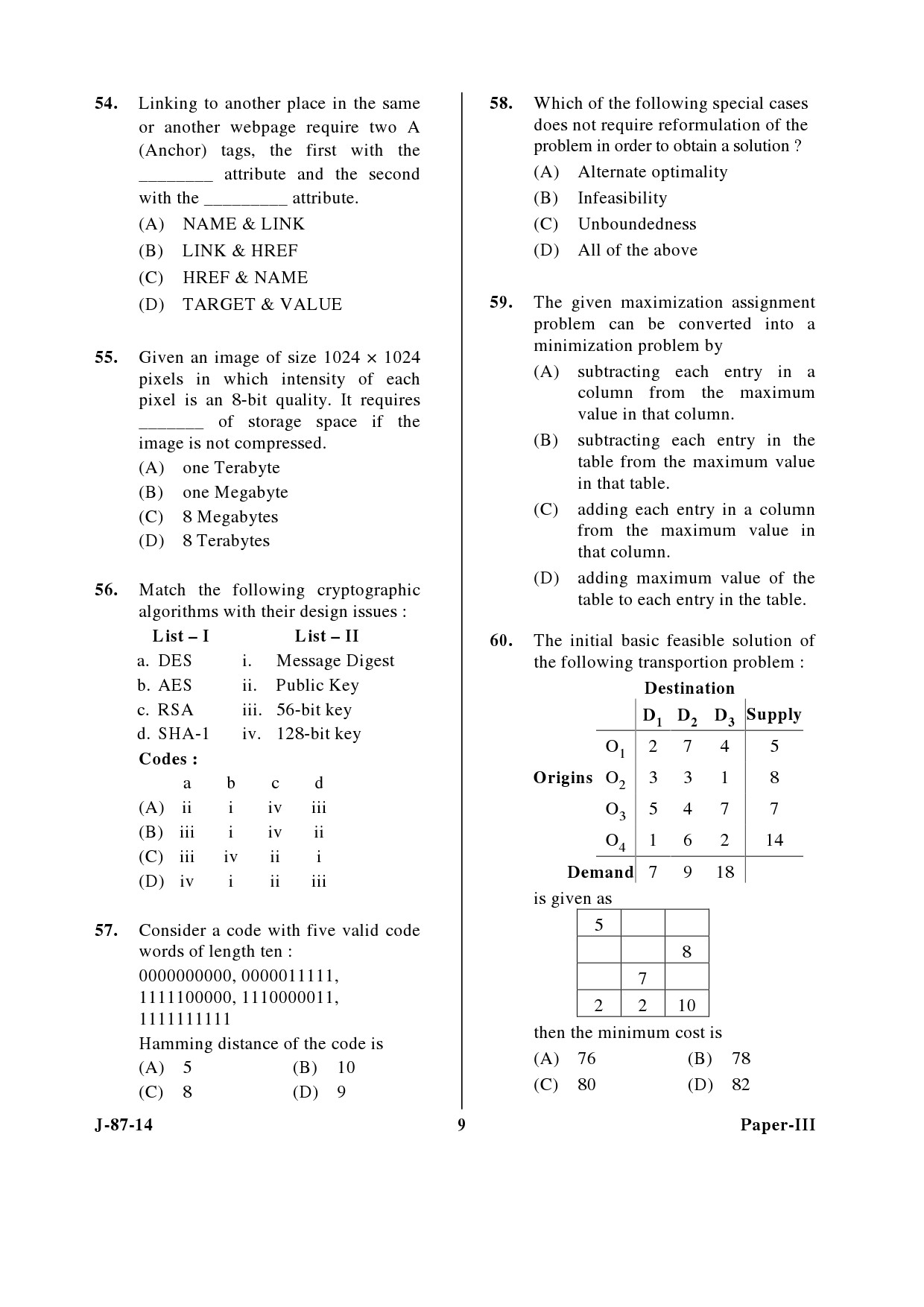 UGC NET Computer Science and Applications Question Paper III June 2014 9