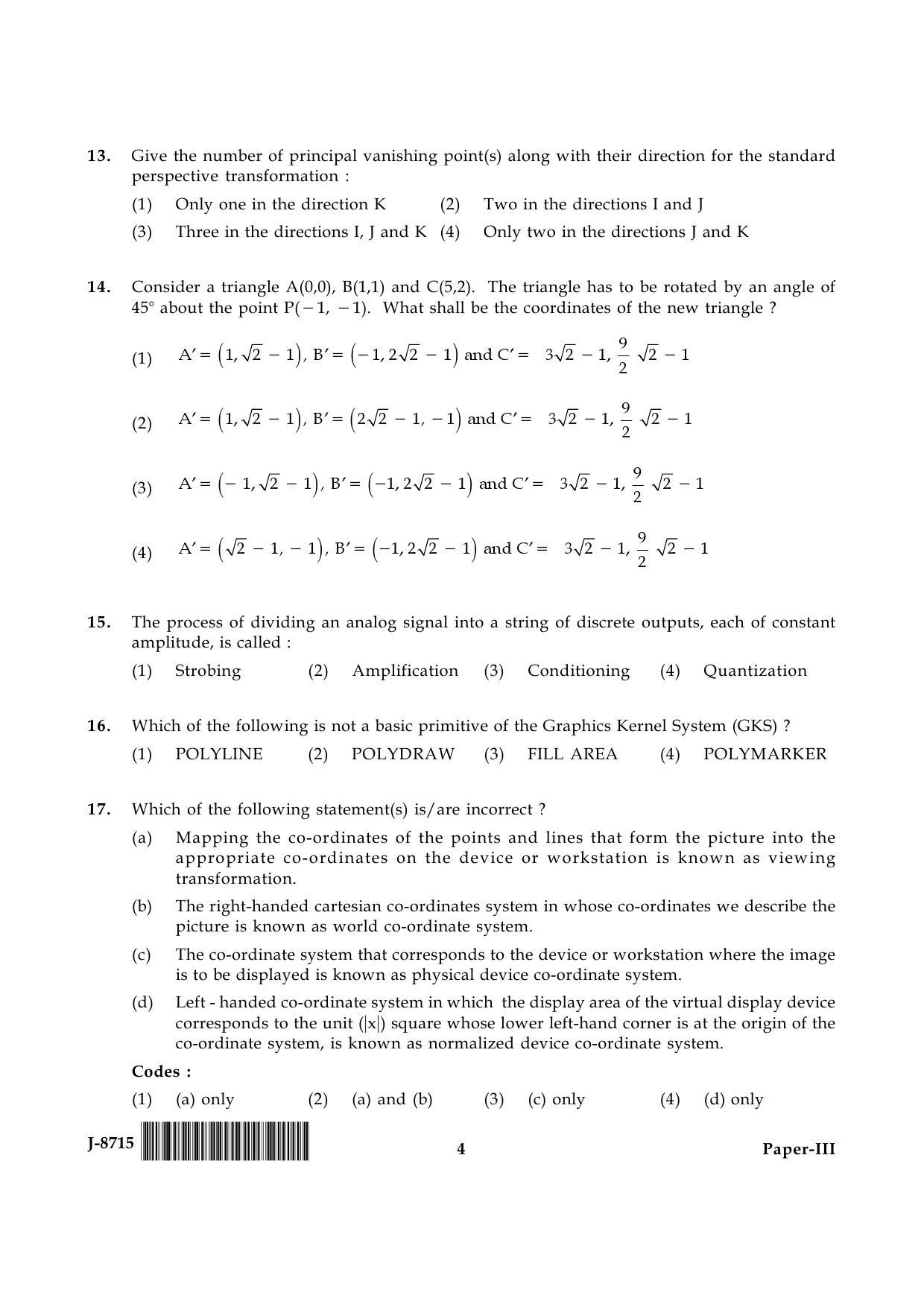 UGC NET Computer Science and Applications Question Paper III June 2015 4