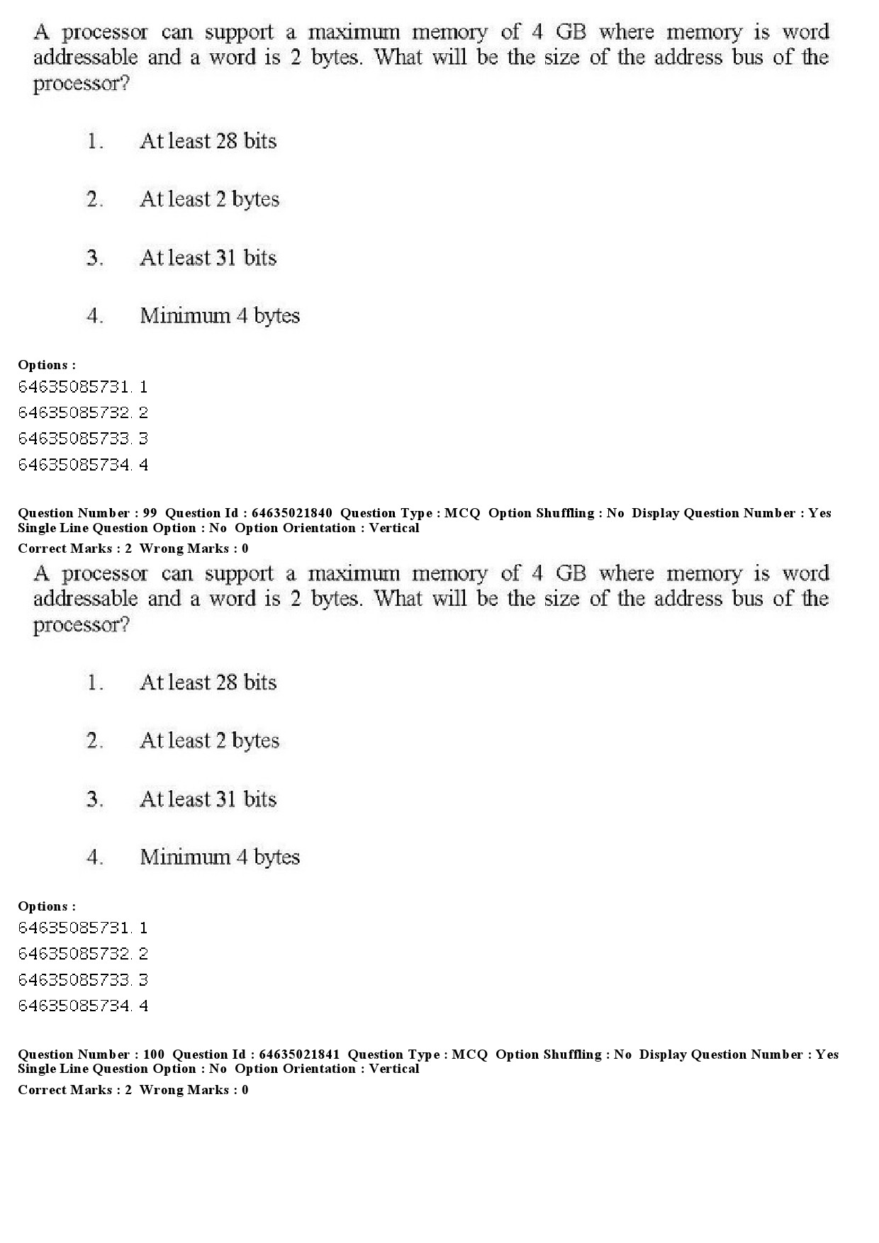 UGC NET Computer Science and Applications Question Paper June 2019 102