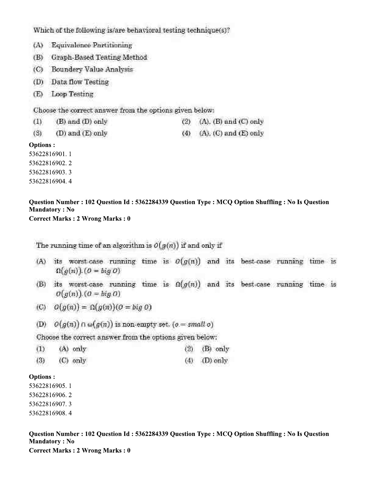 UGC NET Computer Science and Applications Question Paper September 2020 106