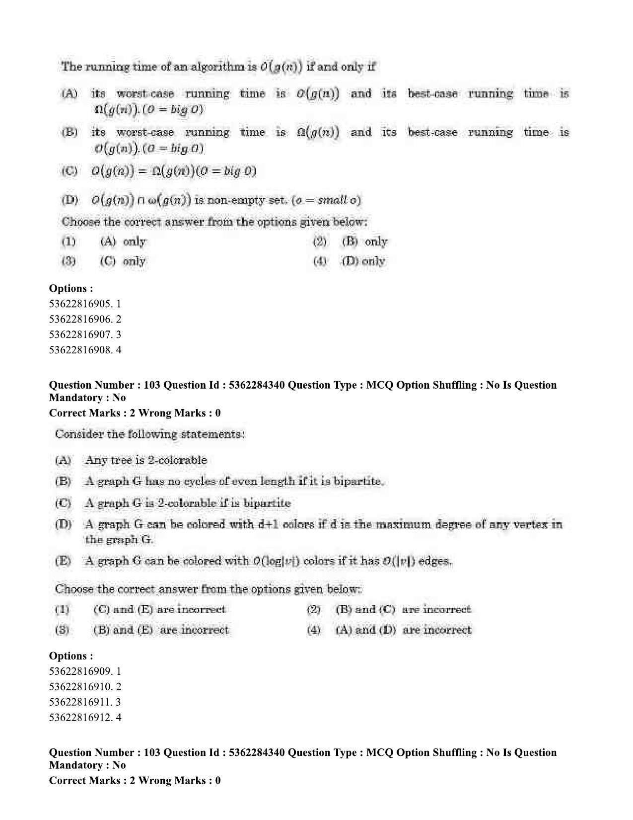 UGC NET Computer Science and Applications Question Paper September 2020 107