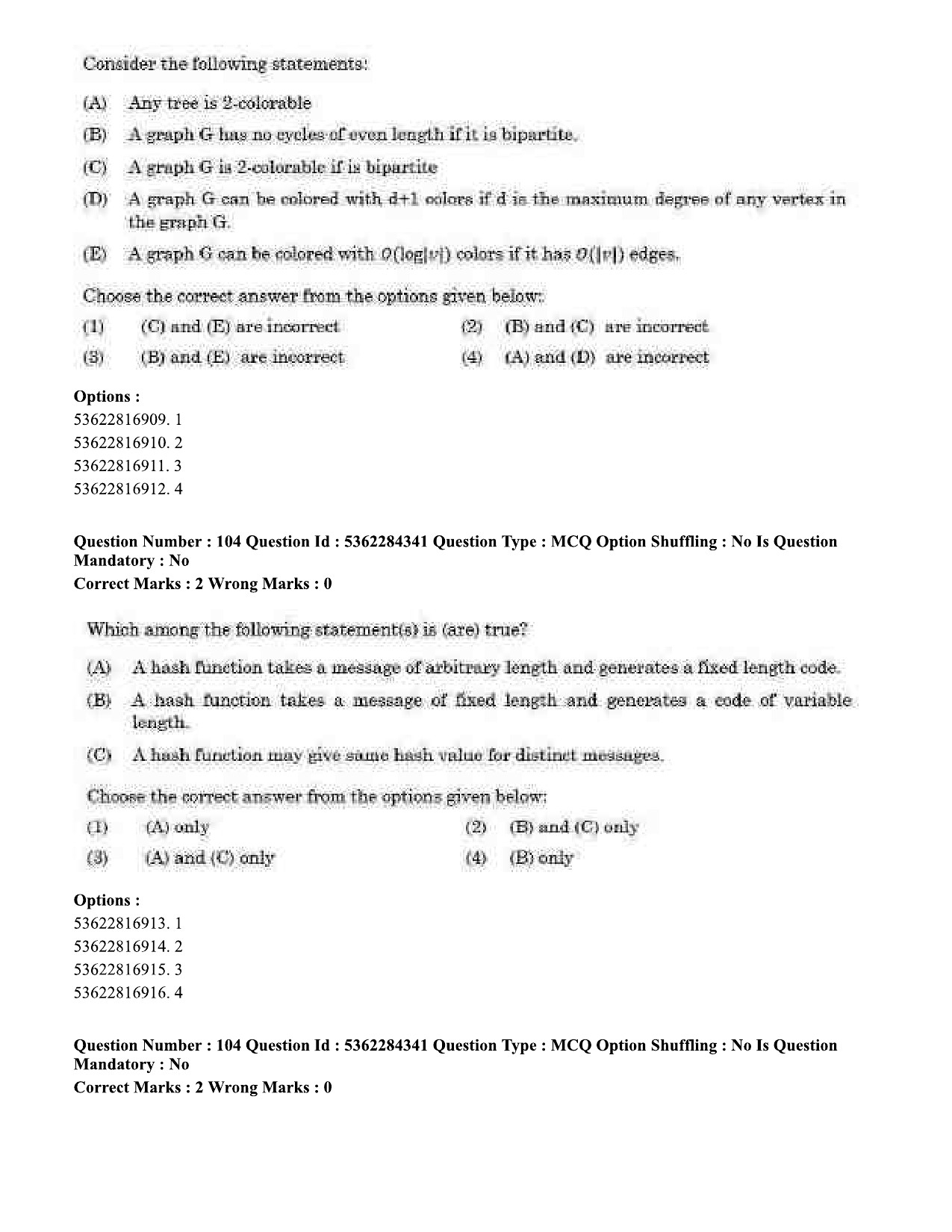 UGC NET Computer Science and Applications Question Paper September 2020 108