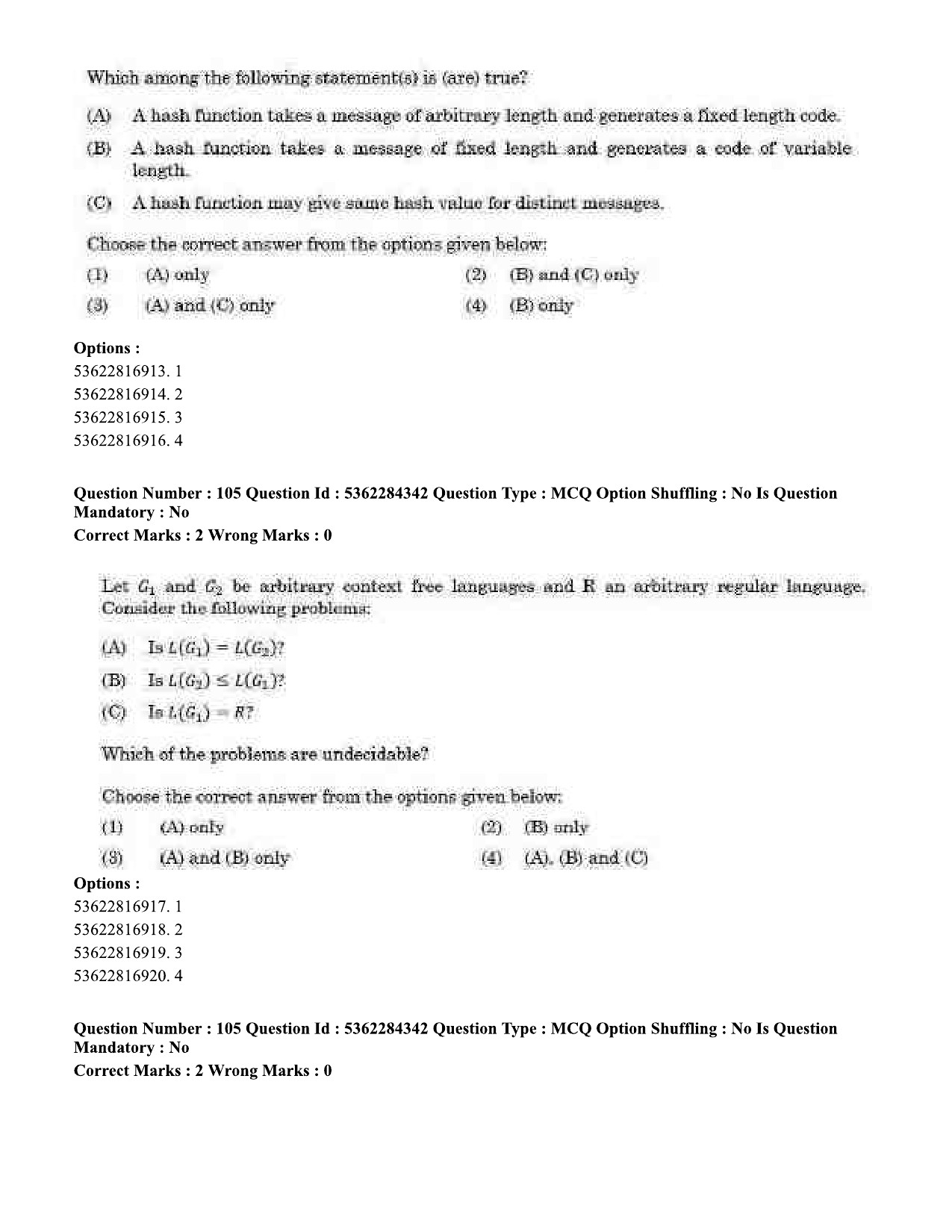 UGC NET Computer Science and Applications Question Paper September 2020 109