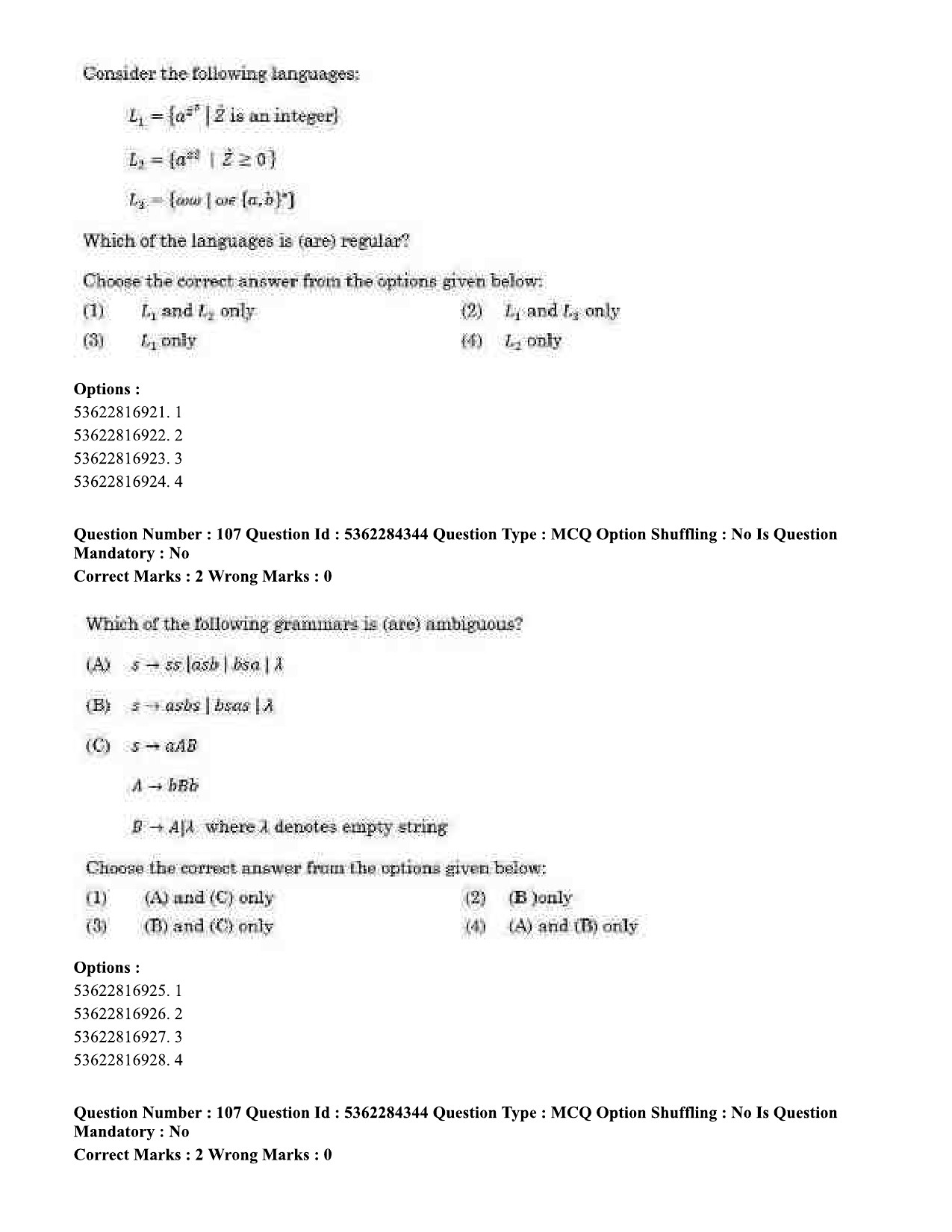 UGC NET Computer Science and Applications Question Paper September 2020 111