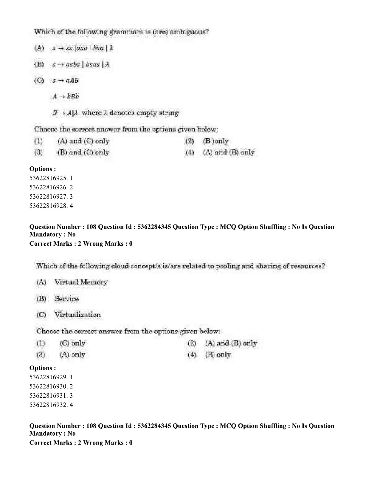 UGC NET Computer Science and Applications Question Paper September 2020 112