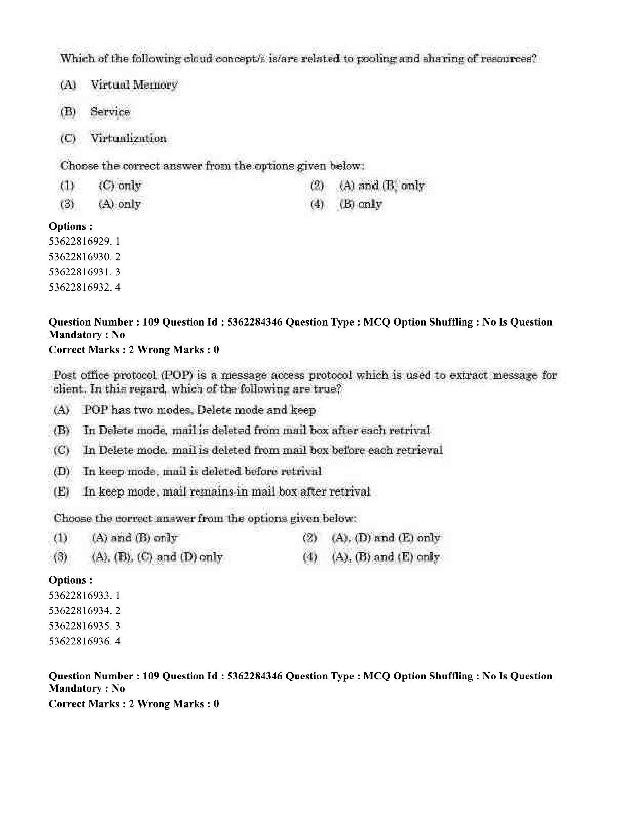 UGC NET Computer Science and Applications Question Paper September 2020 113