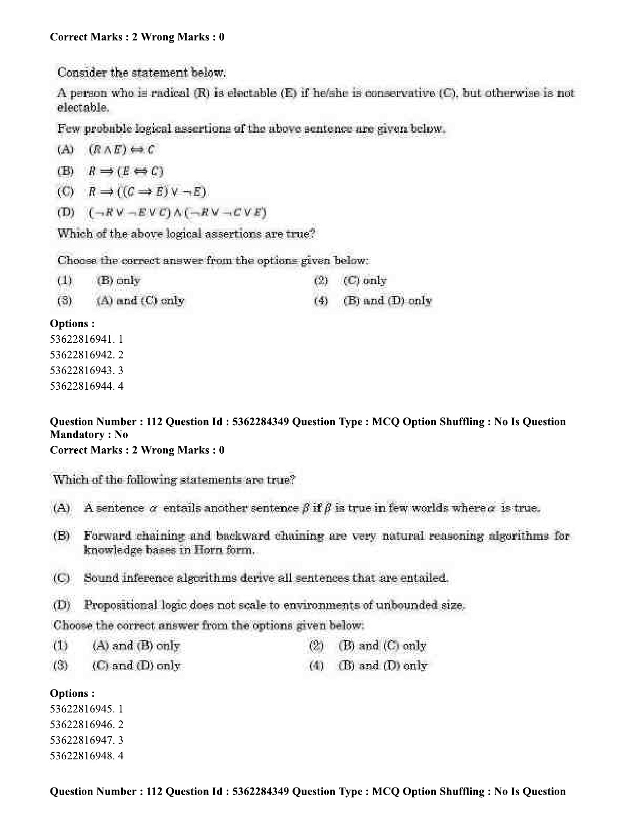 UGC NET Computer Science and Applications Question Paper September 2020 116