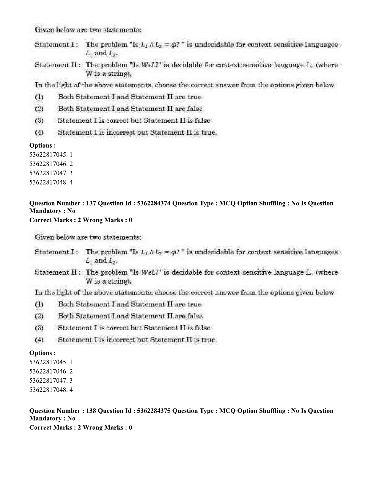 UGC NET Computer Science and Applications Question Paper September 2020 146