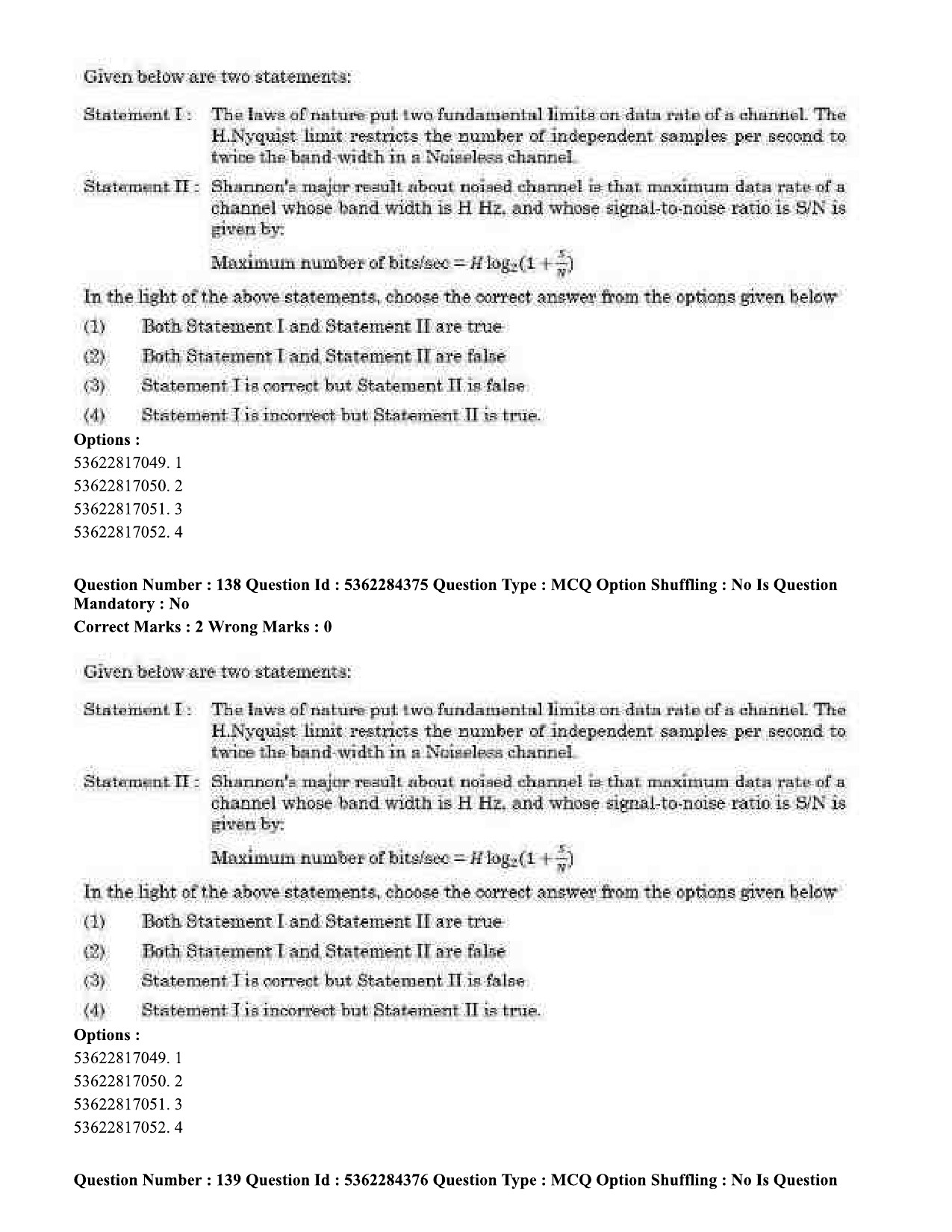 UGC NET Computer Science and Applications Question Paper September 2020 147