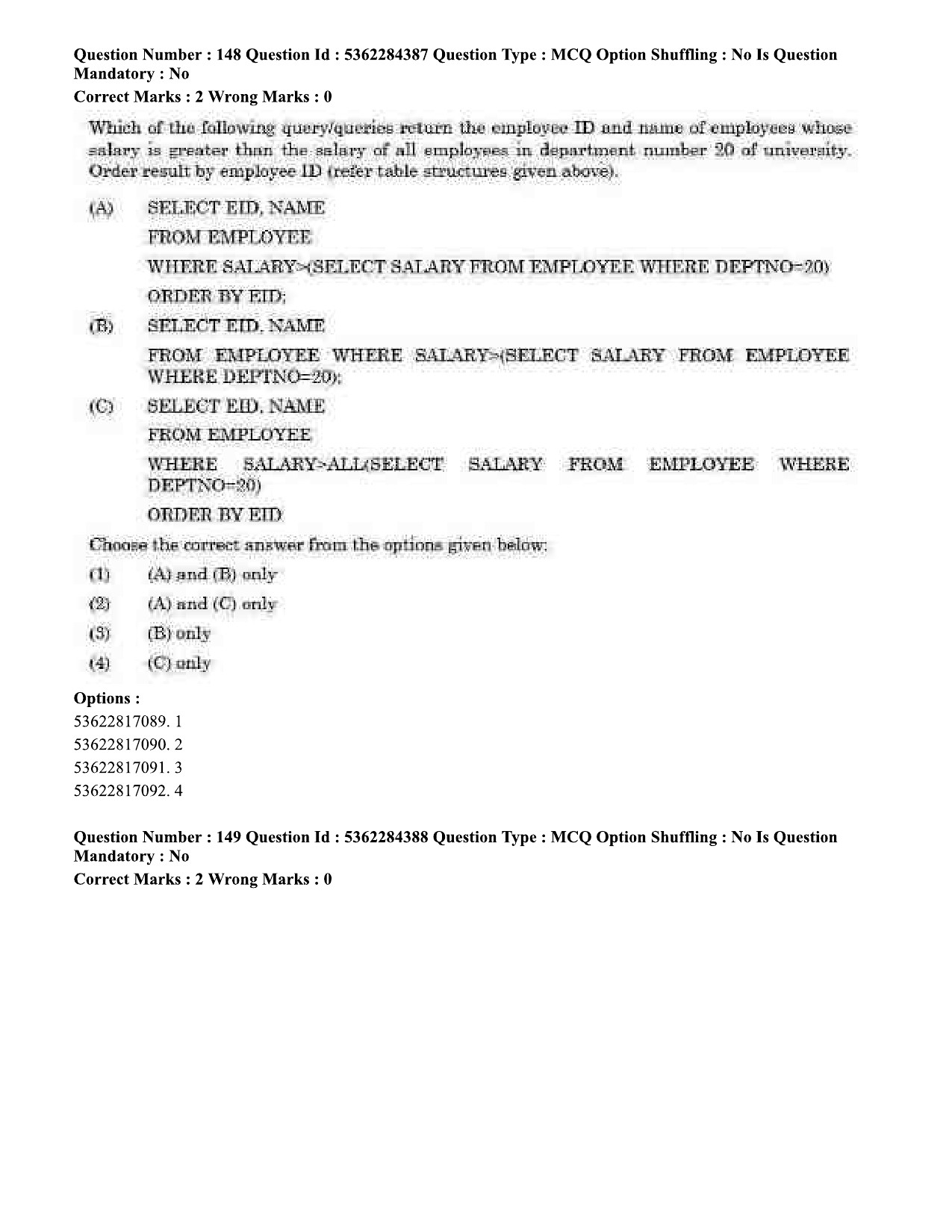 UGC NET Computer Science and Applications Question Paper September 2020 156