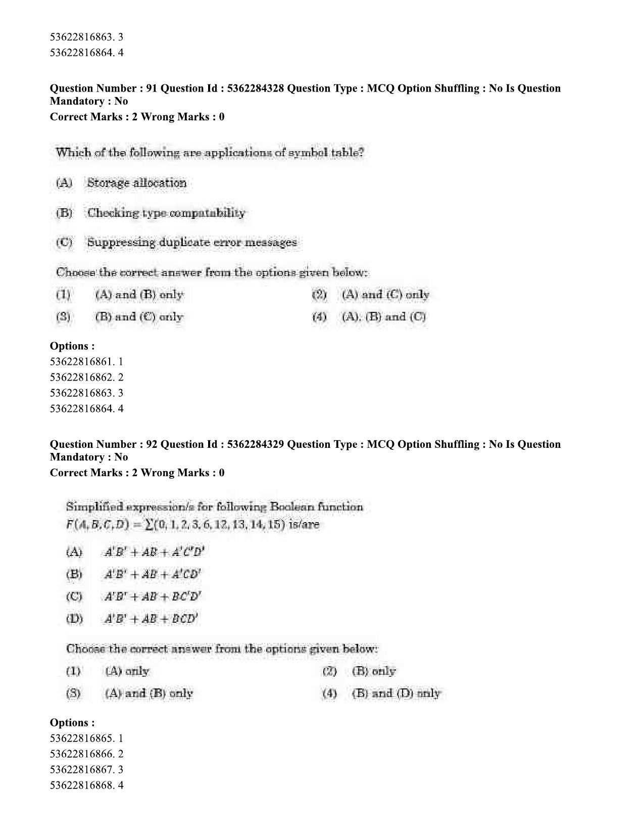 UGC NET Computer Science and Applications Question Paper September 2020 96