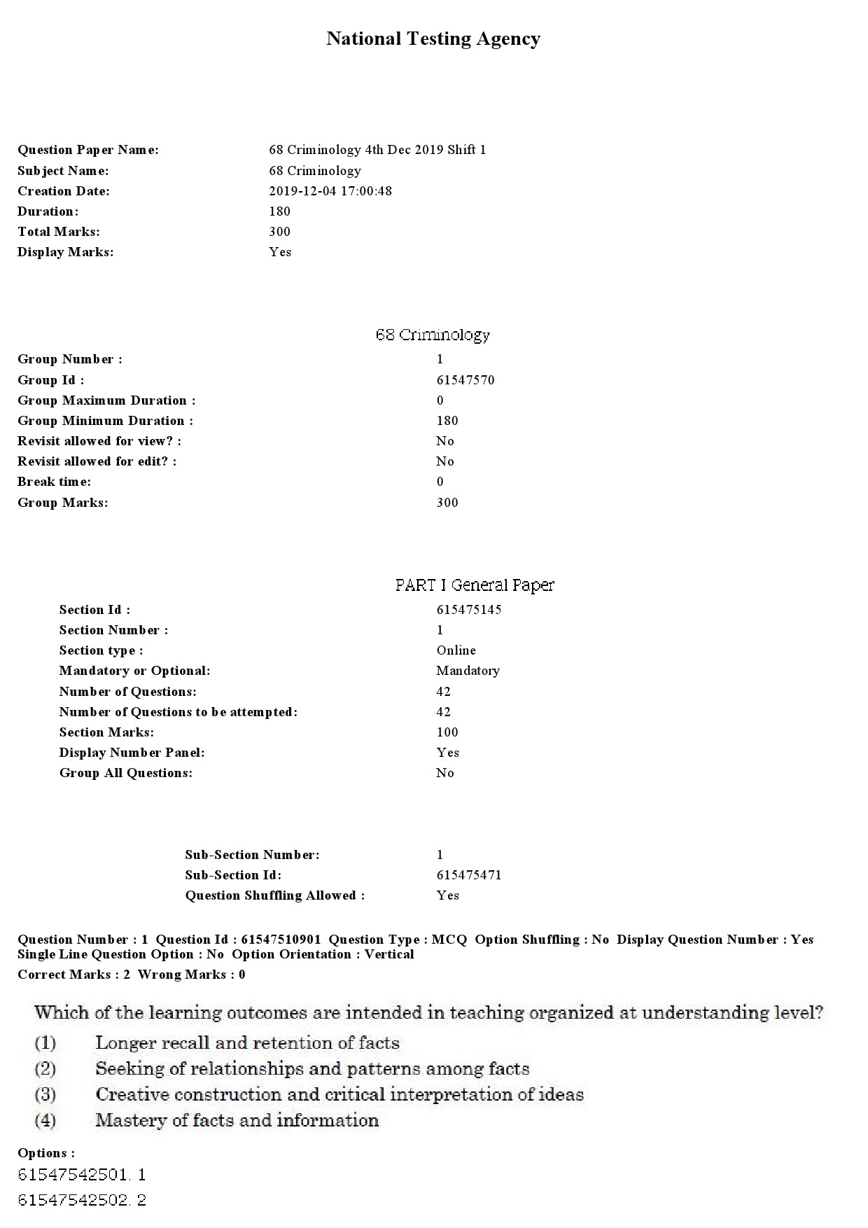 UGC NET Criminology Question Paper December 2019 1