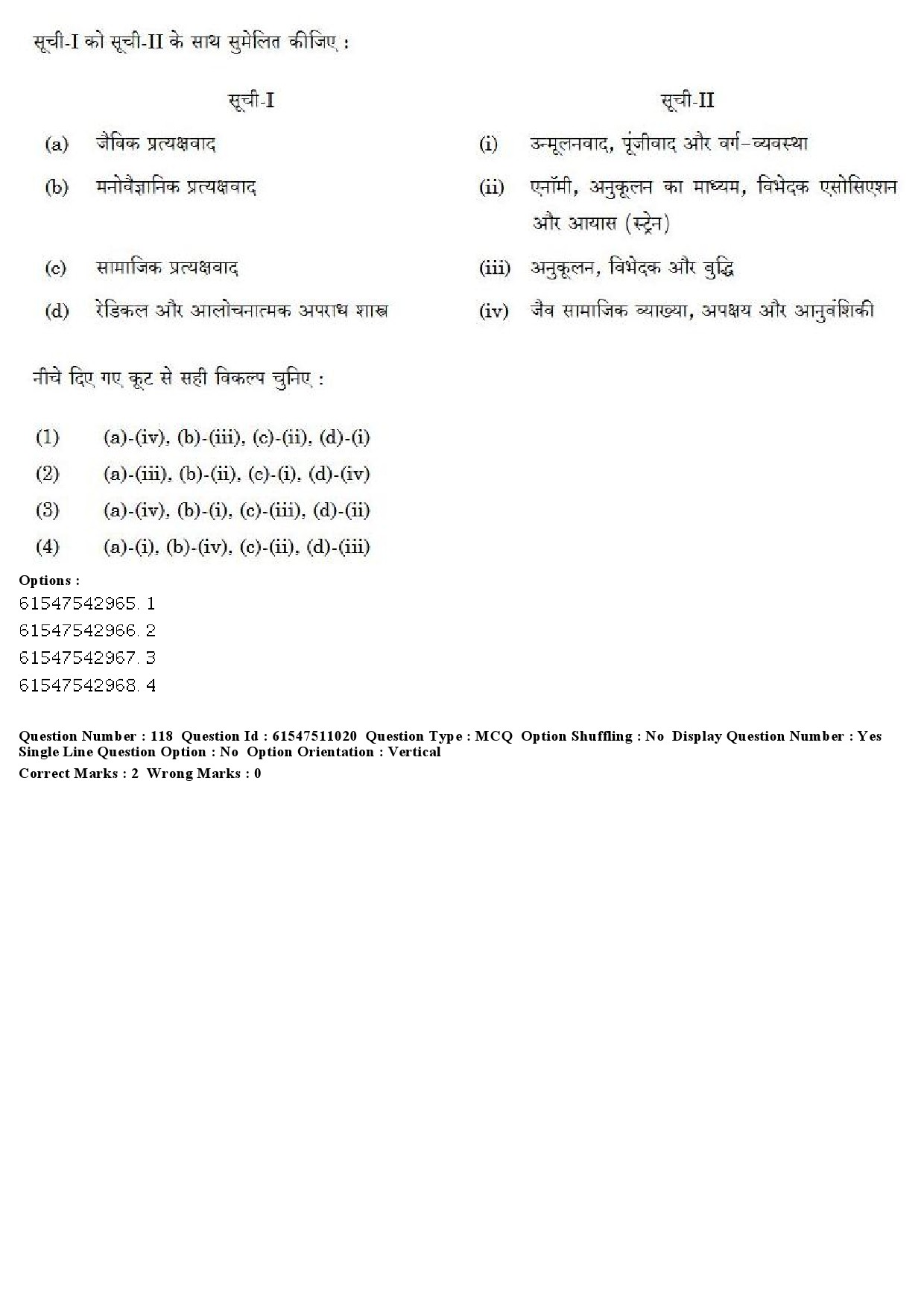 UGC NET Criminology Question Paper December 2019 114