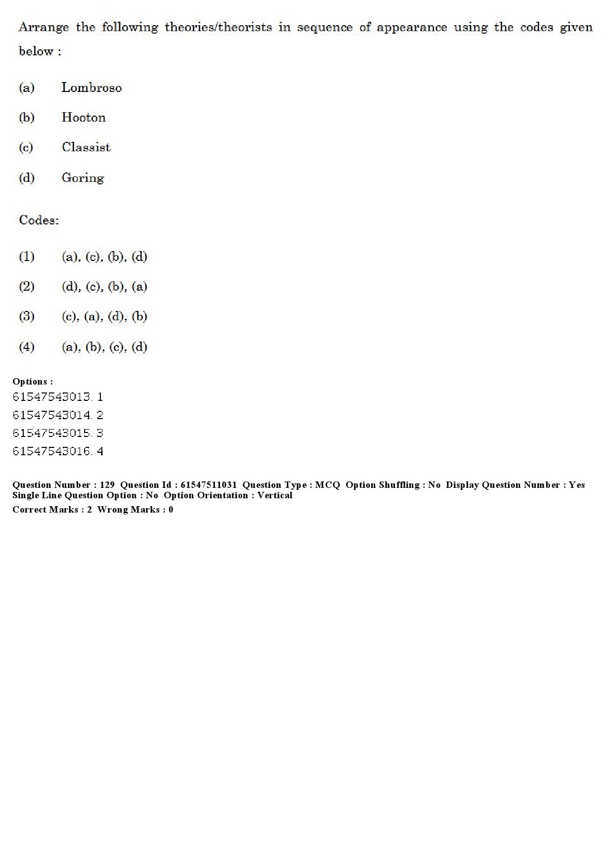 UGC NET Criminology Question Paper December 2019 132