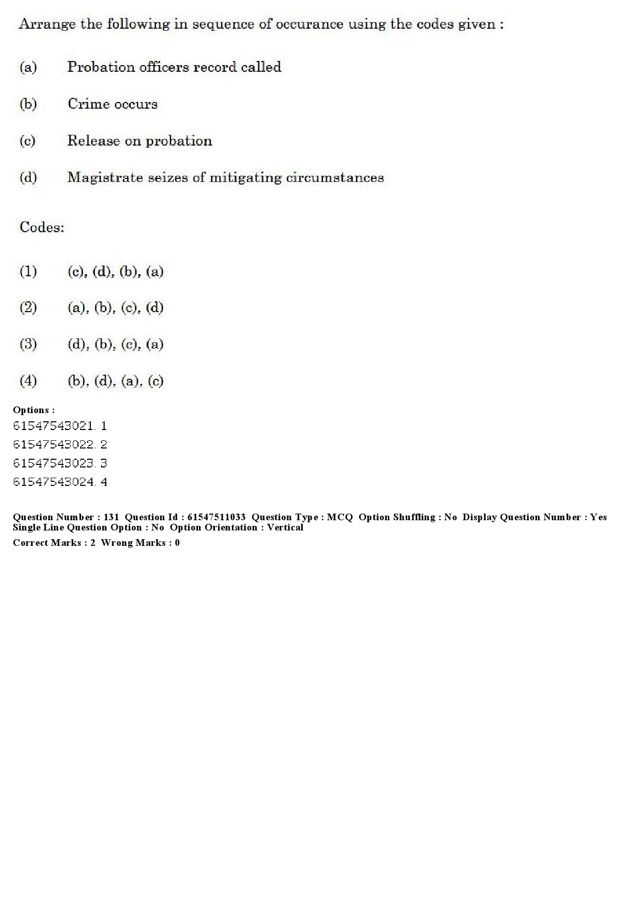 UGC NET Criminology Question Paper December 2019 136