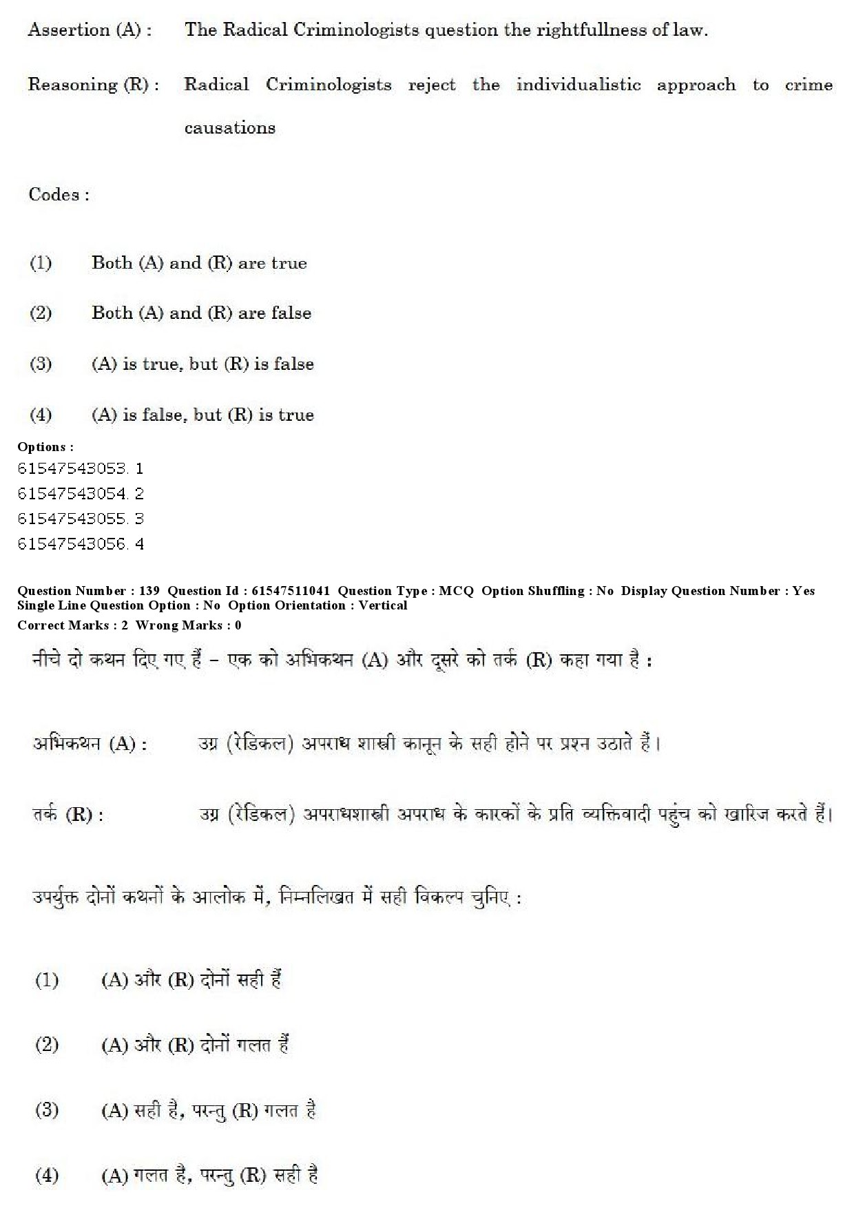 UGC NET Criminology Question Paper December 2019 151