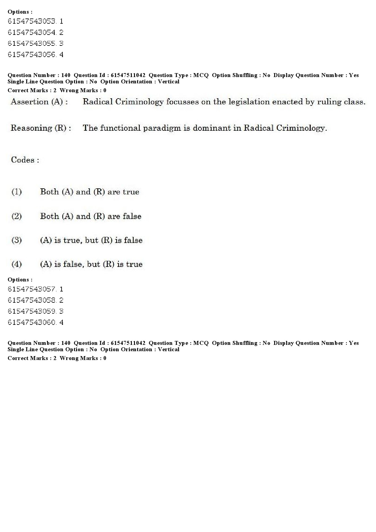 UGC NET Criminology Question Paper December 2019 152