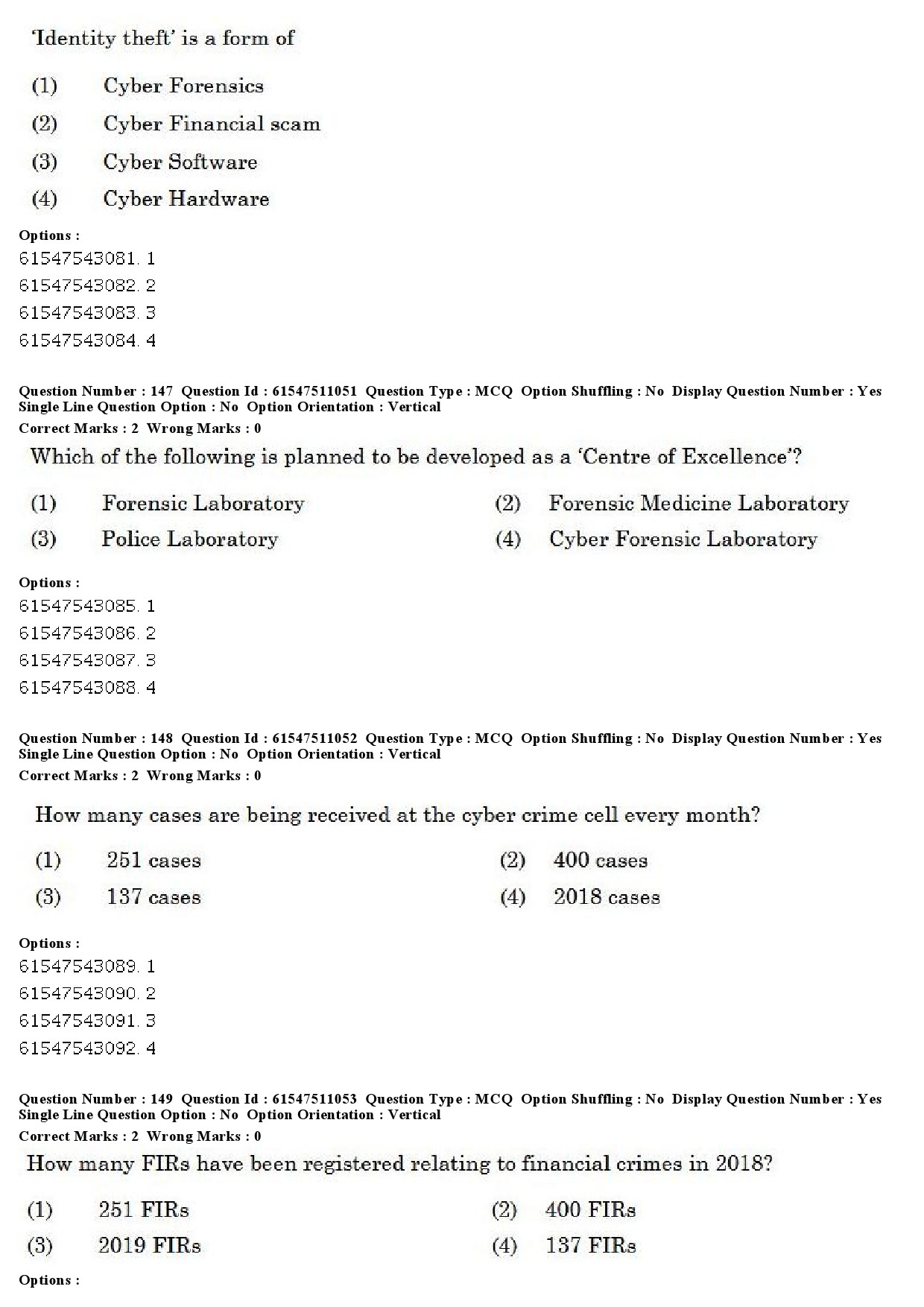 UGC NET Criminology Question Paper December 2019 158