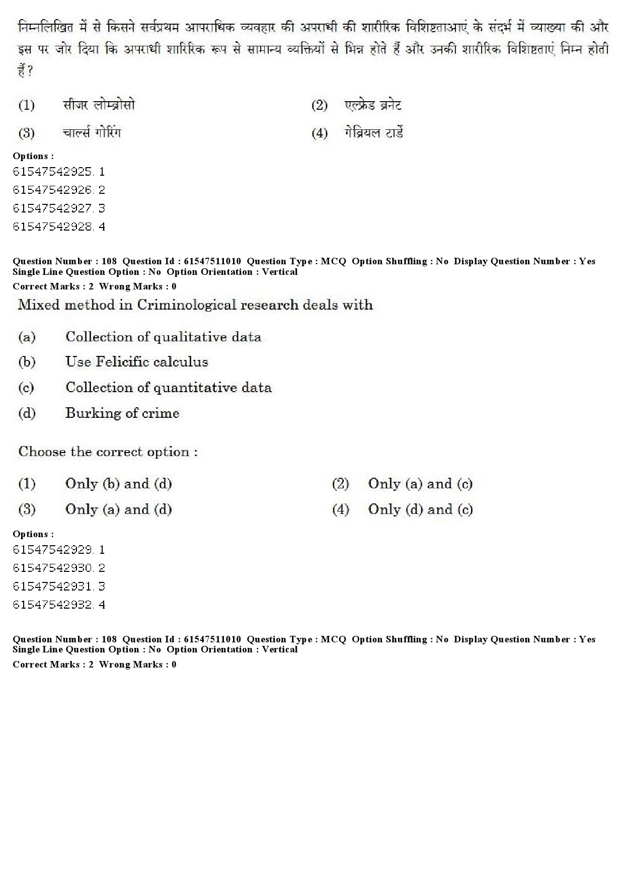 UGC NET Criminology Question Paper December 2019 96