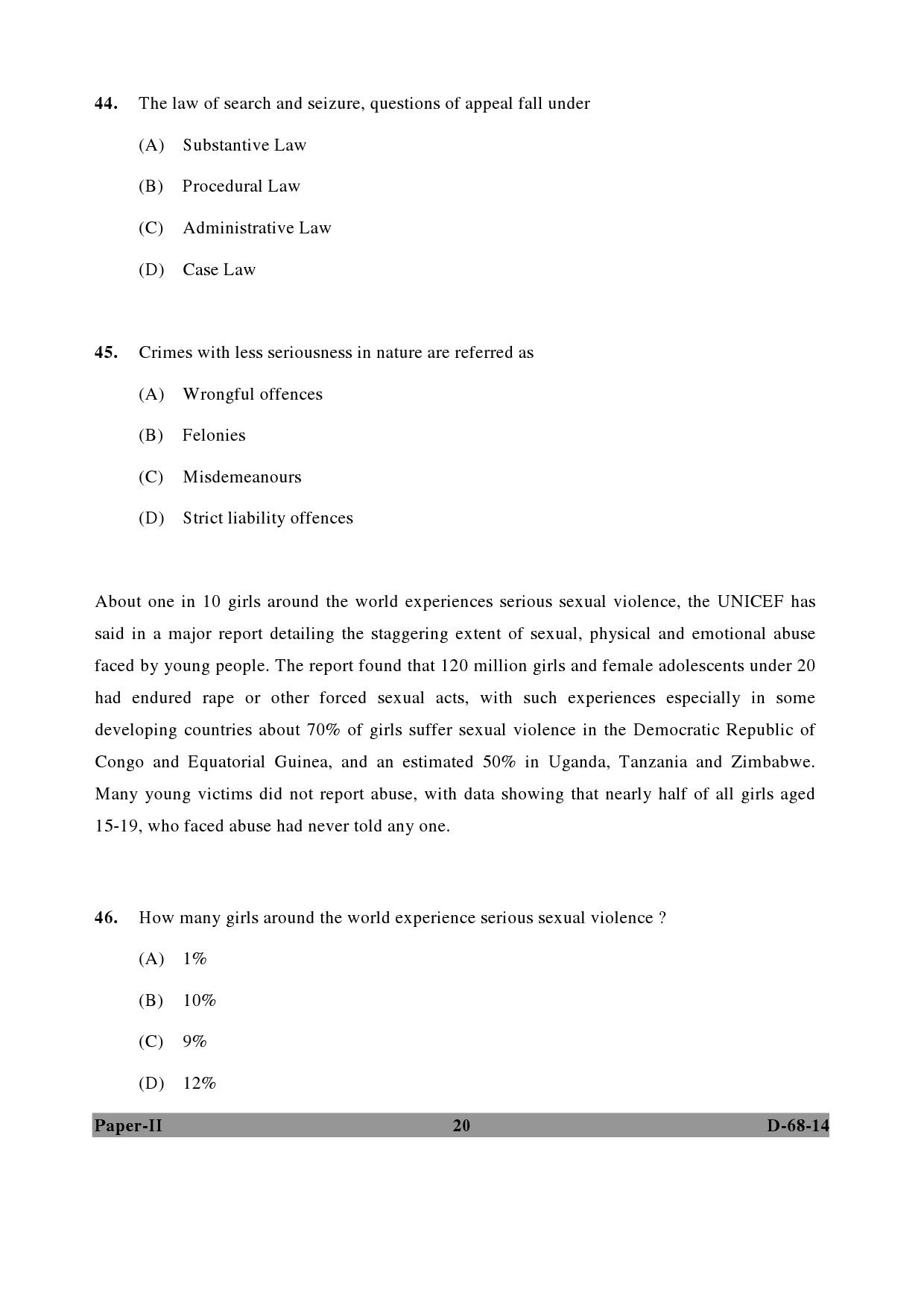 UGC NET Criminology Question Paper II December 2014 20