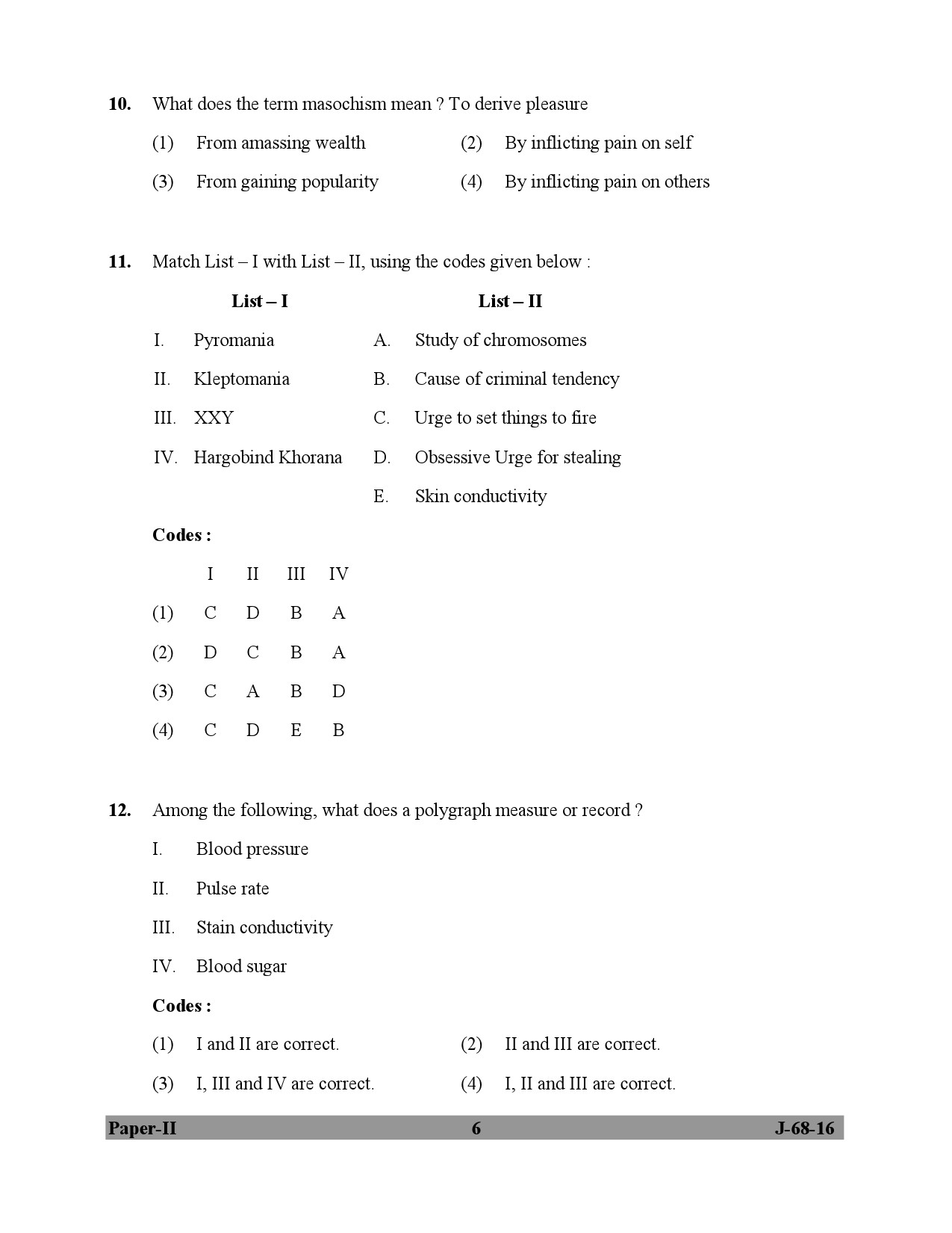 UGC NET Criminology Question Paper II July 2016 6