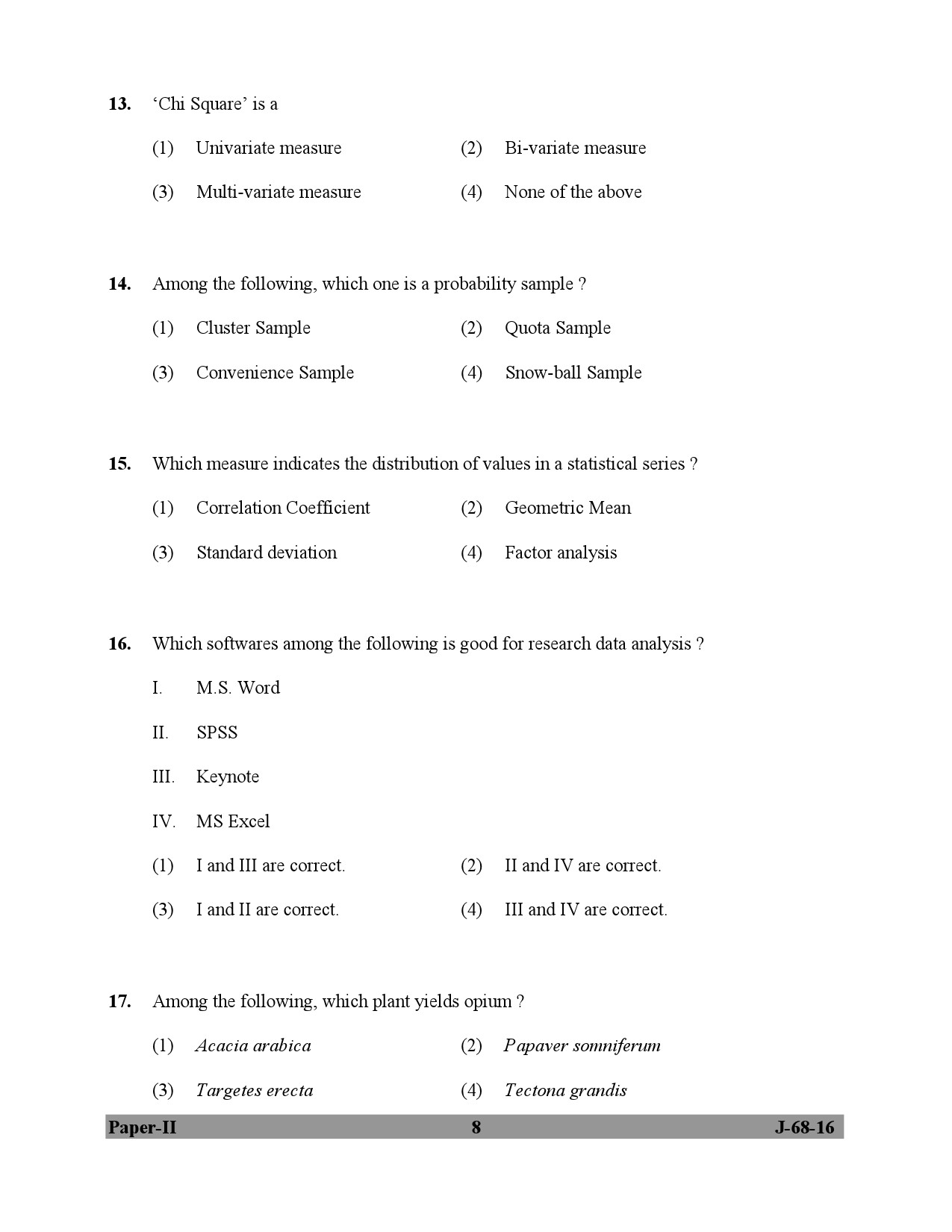 UGC NET Criminology Question Paper II July 2016 8