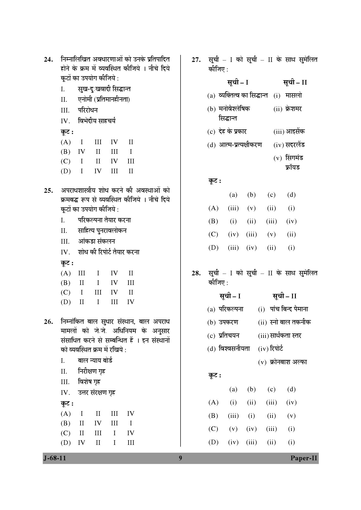 UGC NET Criminology Question Paper II June 2011 9