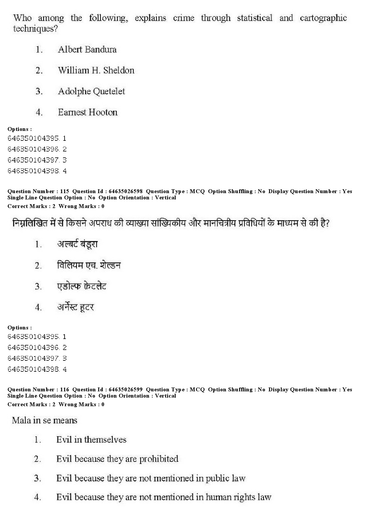 UGC NET Criminology Question Paper June 2019 115