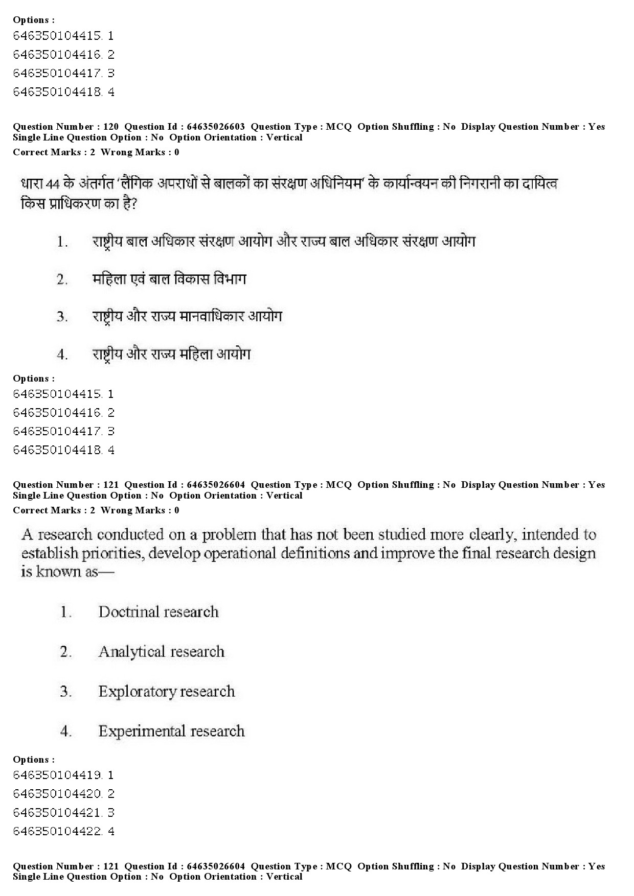 UGC NET Criminology Question Paper June 2019 121