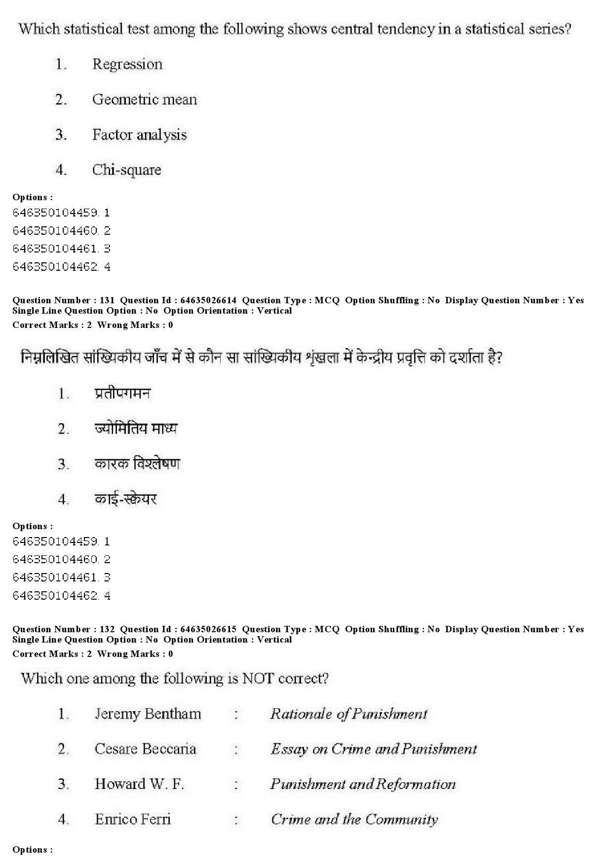 UGC NET Criminology Question Paper June 2019 132