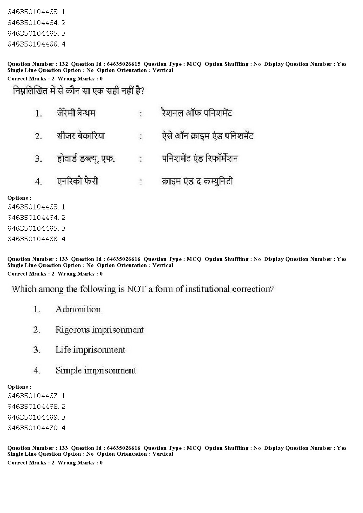 UGC NET Criminology Question Paper June 2019 133