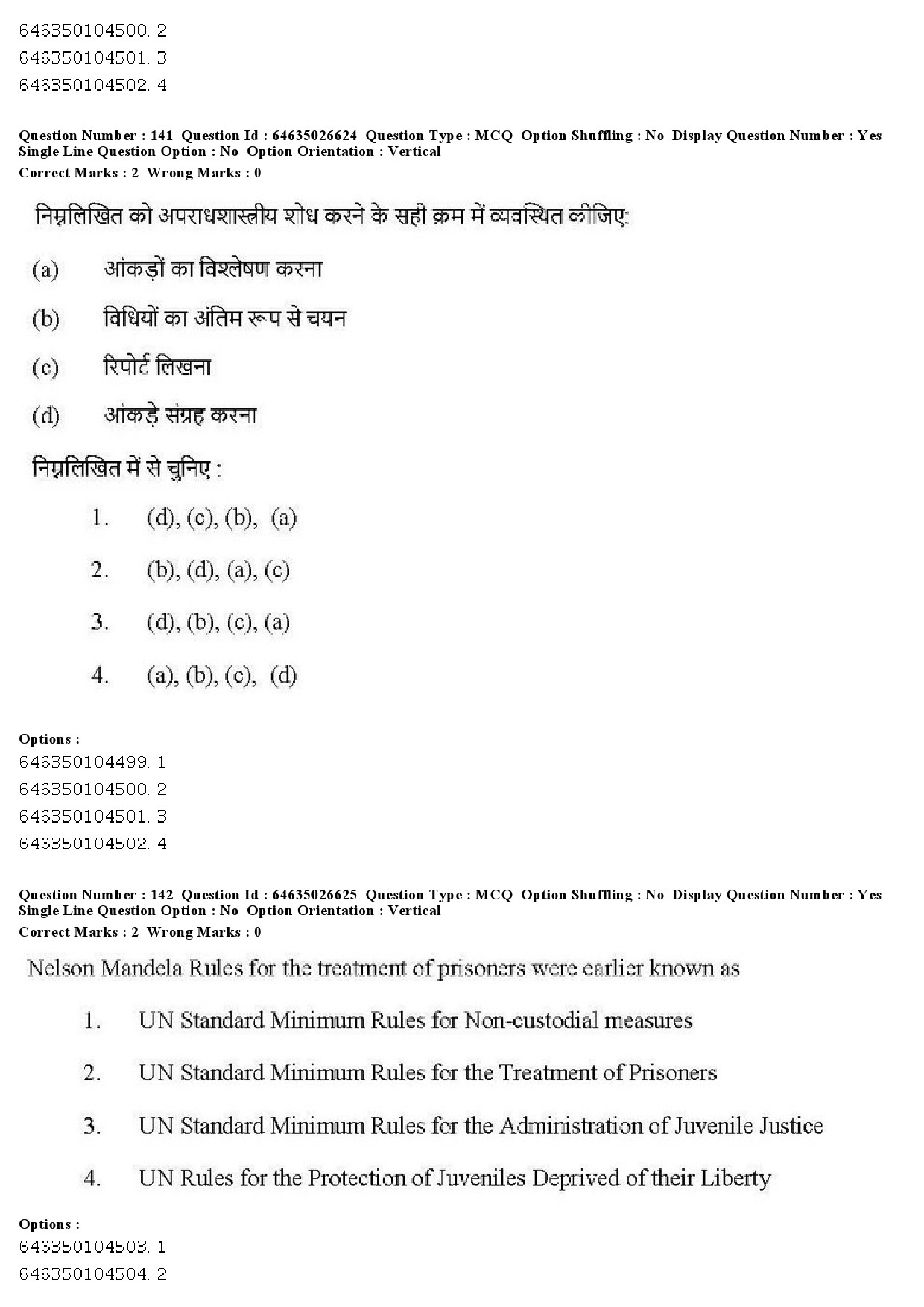 UGC NET Criminology Question Paper June 2019 142