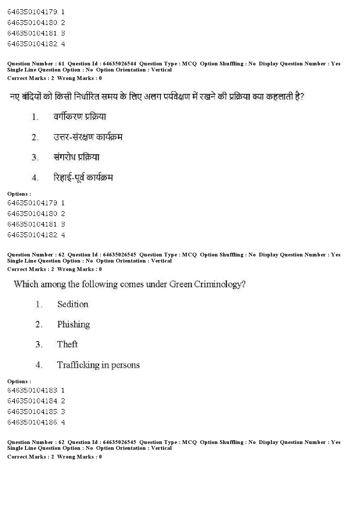 UGC NET Criminology Question Paper June 2019 55