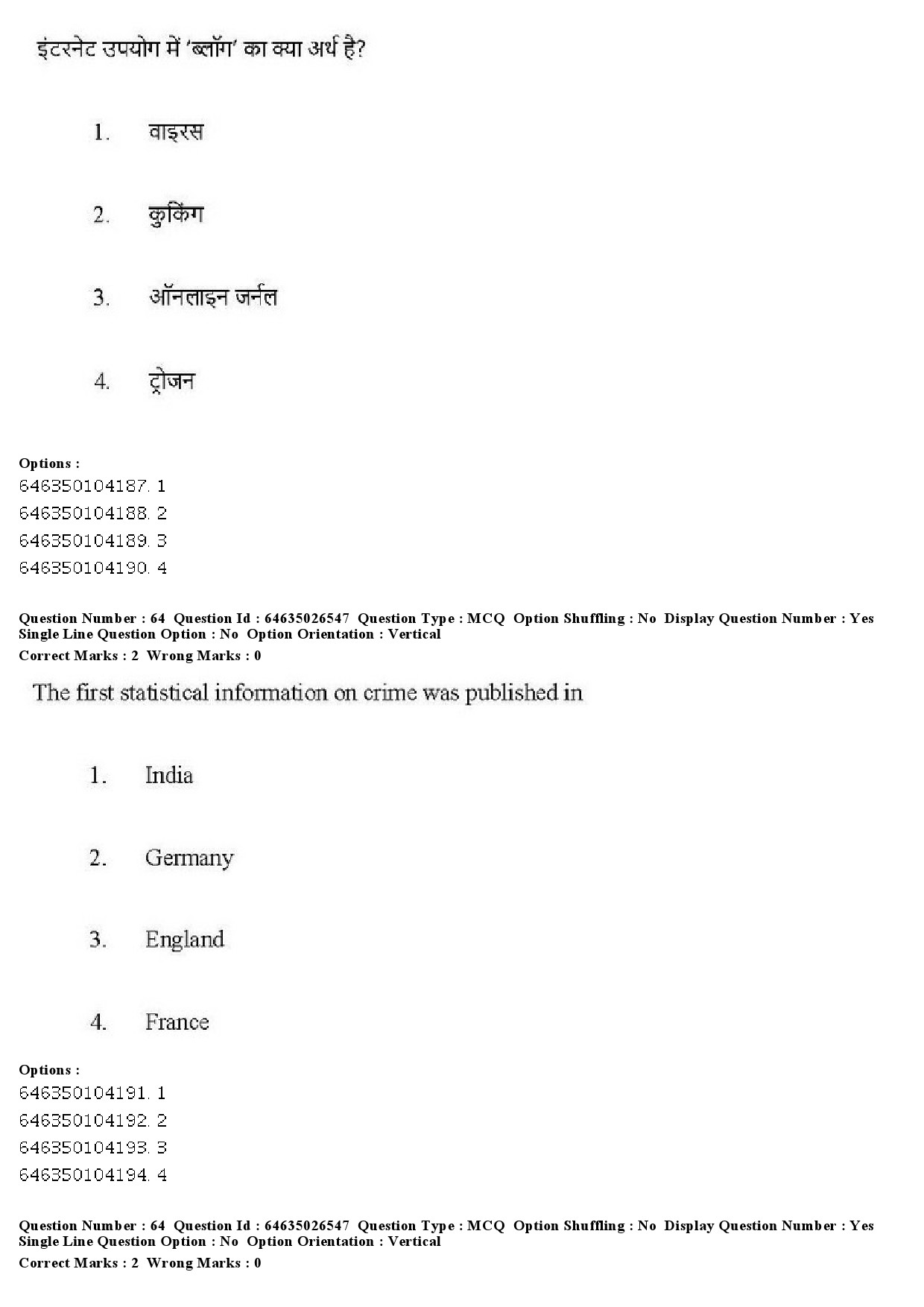 UGC NET Criminology Question Paper June 2019 57