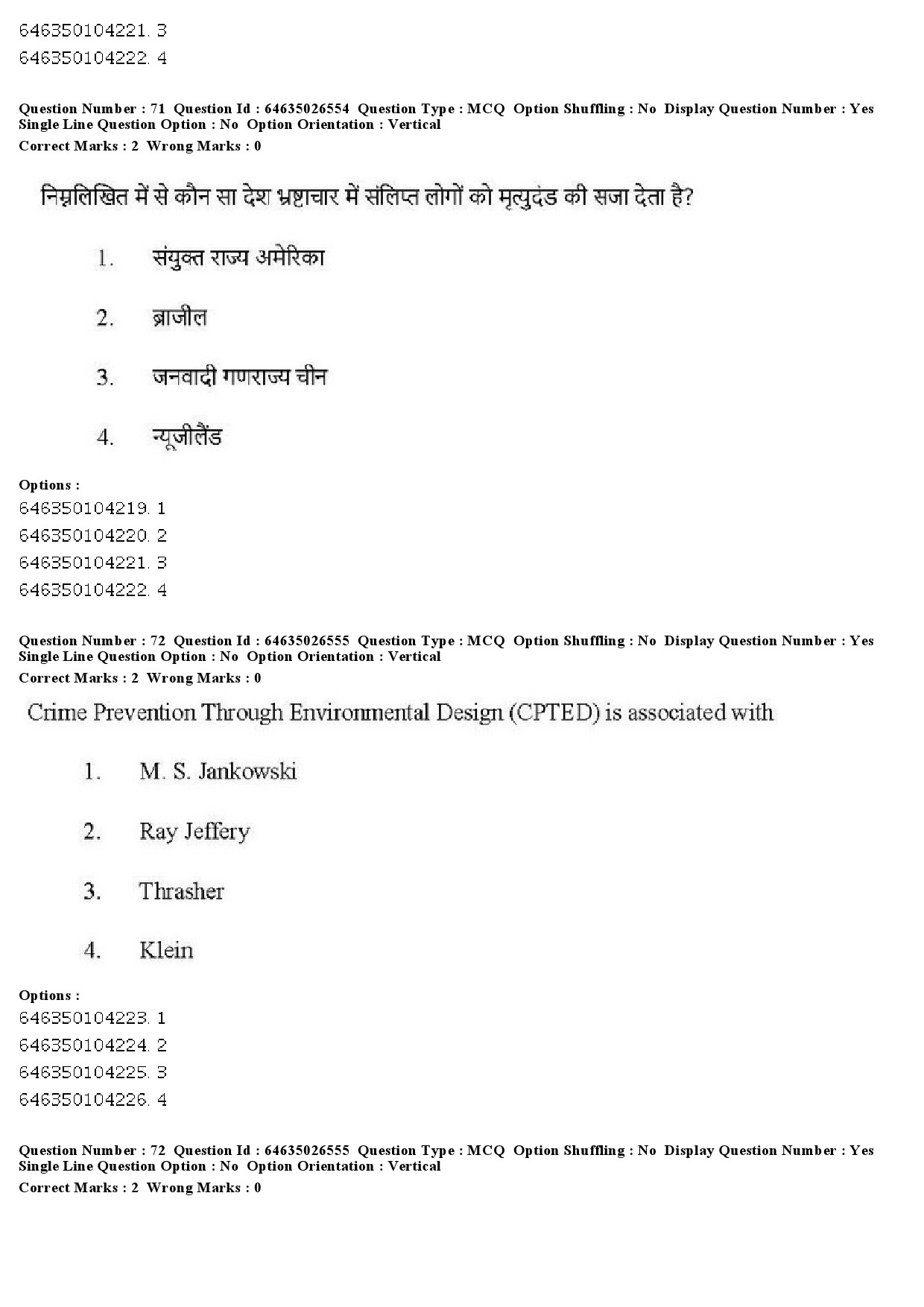 UGC NET Criminology Question Paper June 2019 67