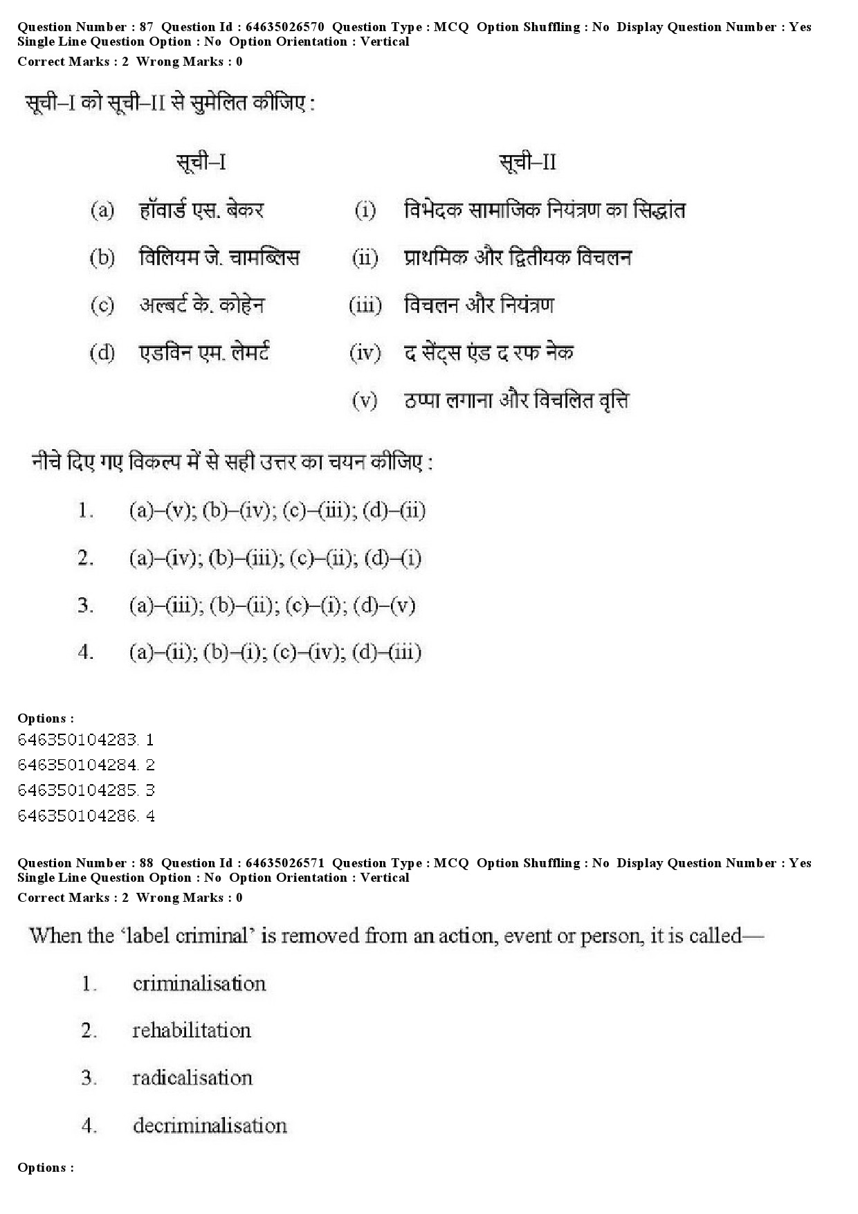 UGC NET Criminology Question Paper June 2019 84