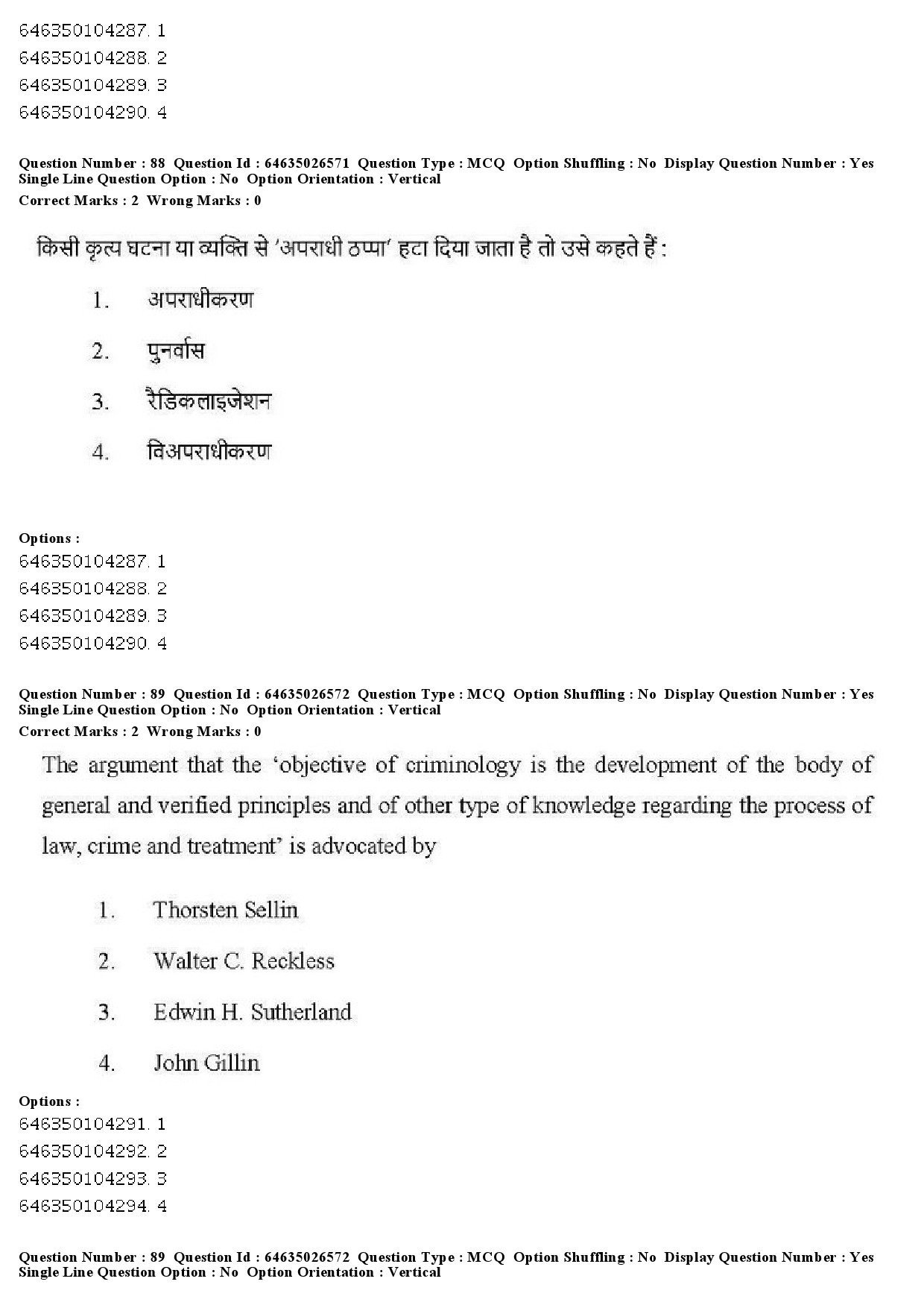 UGC NET Criminology Question Paper June 2019 85